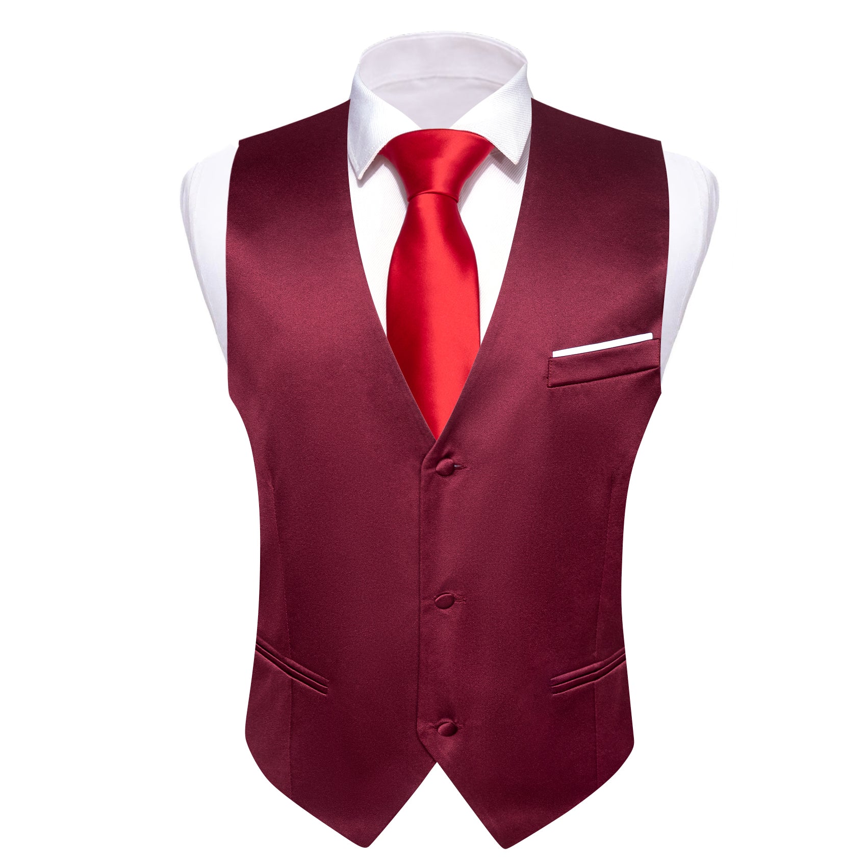 red mens dress vest Classic Suit Vest In Cherry Red