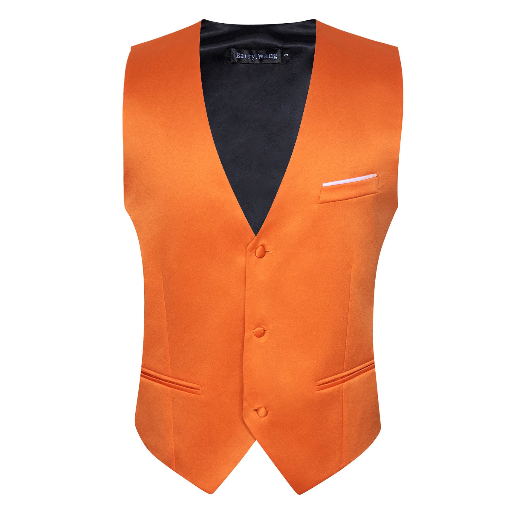 Barry. Wang Orange Suit Vests V-Neck Casual Vest Dress for Men Formal Tuxedo, L Barry. Wang Orange Suit Vests V-Neck Casual Vest Dress for Men Formal Tuxedo, L