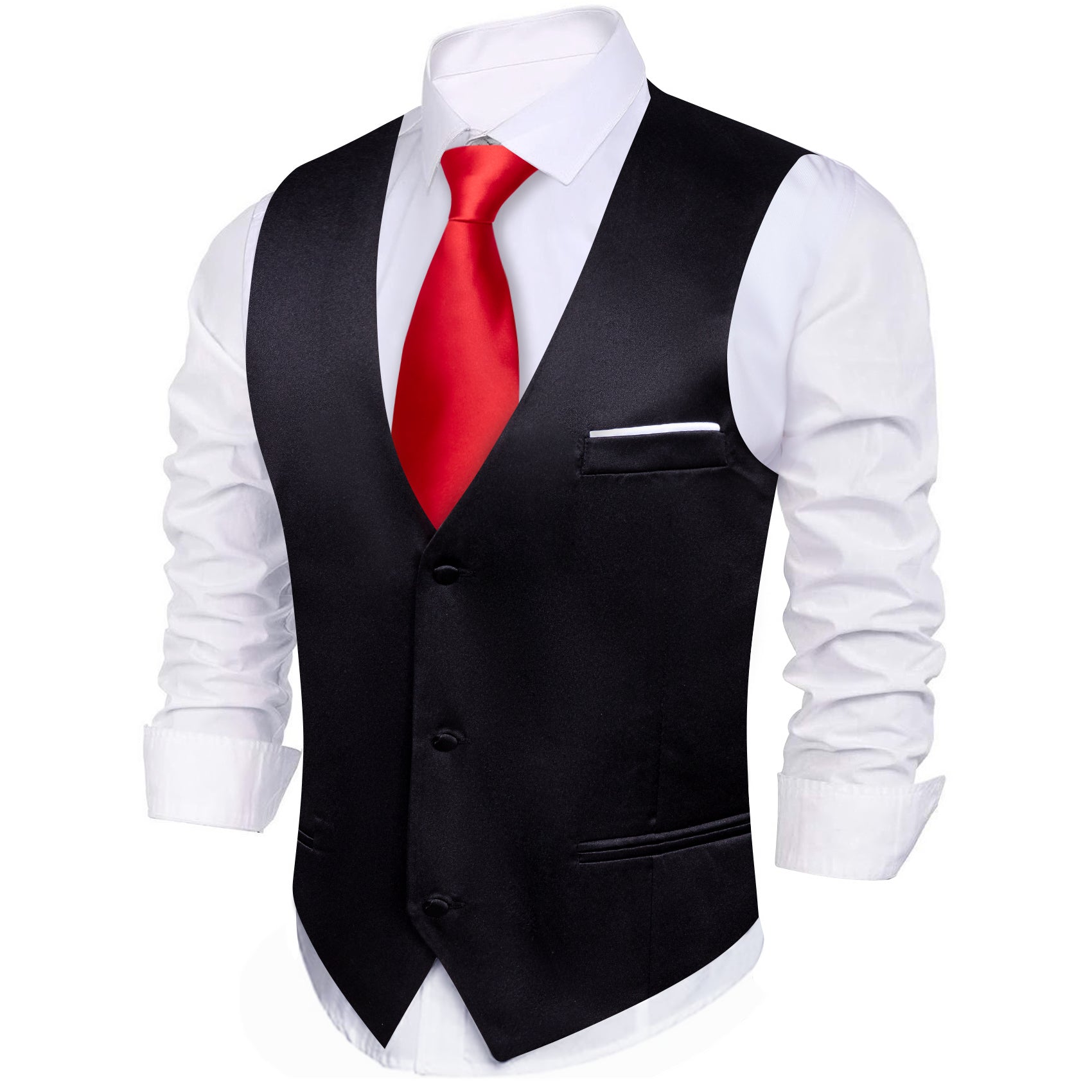 Barry. Wang Black Suit Vests V-Neck Casual Vest Dress for Men Formal Tuxedo, S Barry. Wang Black Suit Vests V-Neck Casual Vest Dress for Men Formal Tuxedo, S