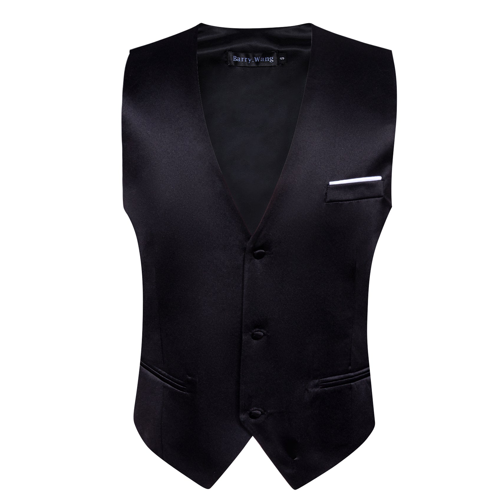 Barry. Wang Black Suit Vests V-Neck Casual Vest Dress for Men Formal Tuxedo, S Barry. Wang Black Suit Vests V-Neck Casual Vest Dress for Men Formal Tuxedo, S