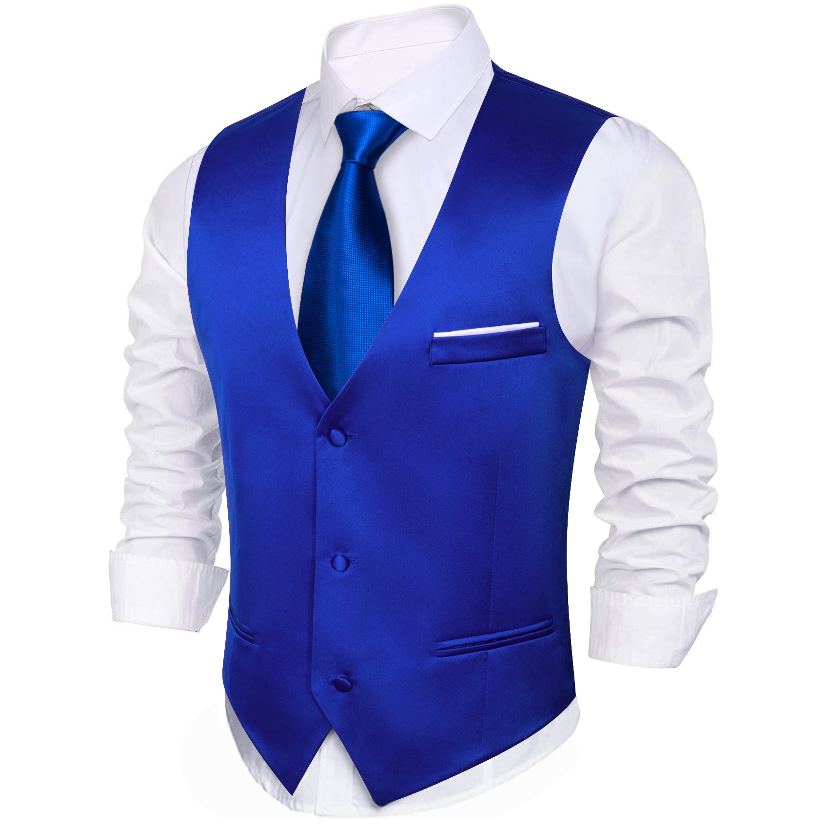 blue suit vest