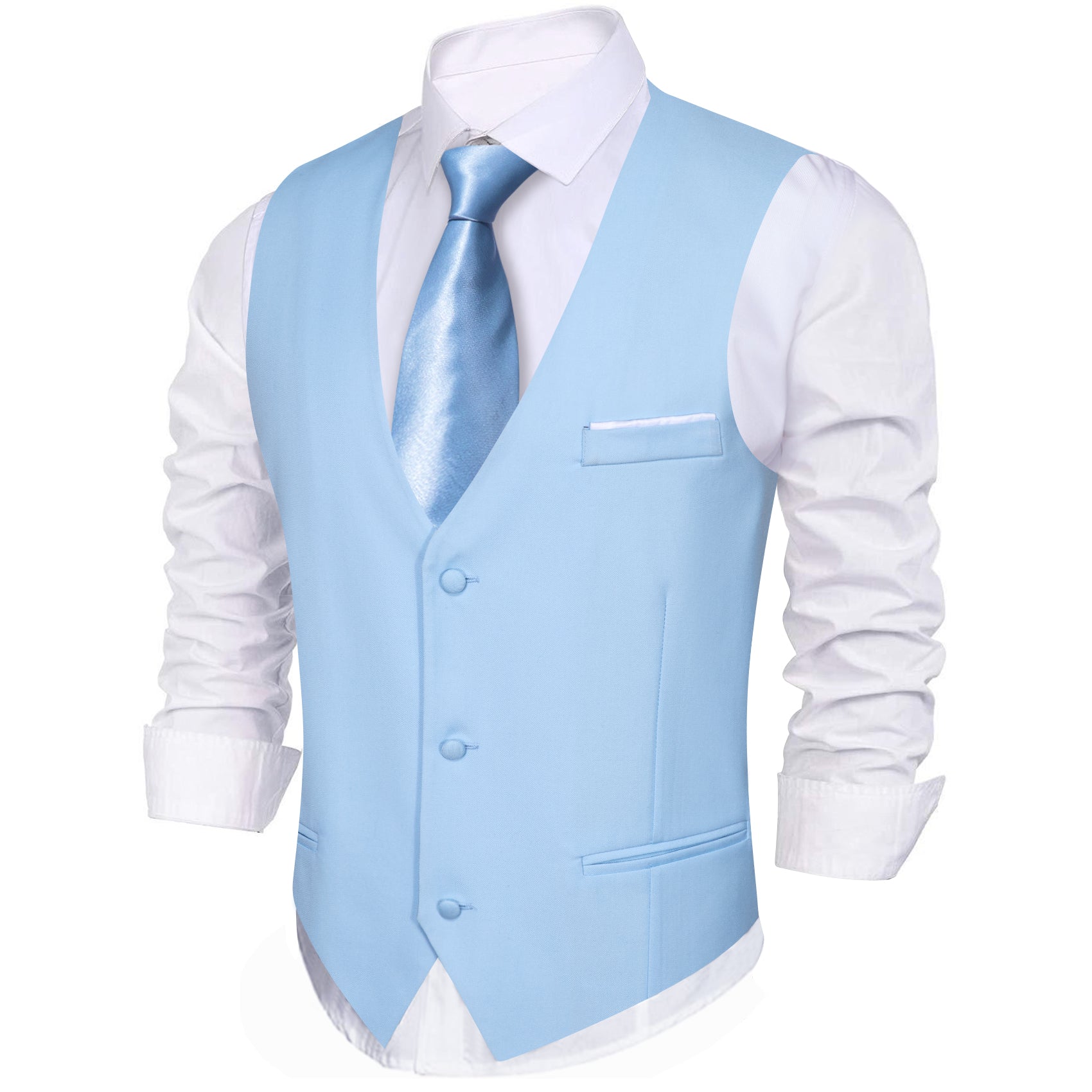 Barry. Wang Mens Baby Blue Suit Vest Silk V-Neck Casual Vest Dress Vest, M Barry. Wang Mens Baby Blue Suit Vest Silk V-Neck Casual Vest Dress Vest, M