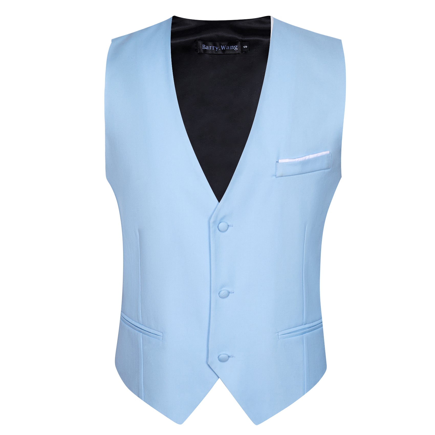 Barry. Wang Mens Baby Blue Suit Vest Silk V-Neck Casual Vest Dress Vest, M Barry. Wang Mens Baby Blue Suit Vest Silk V-Neck Casual Vest Dress Vest, M