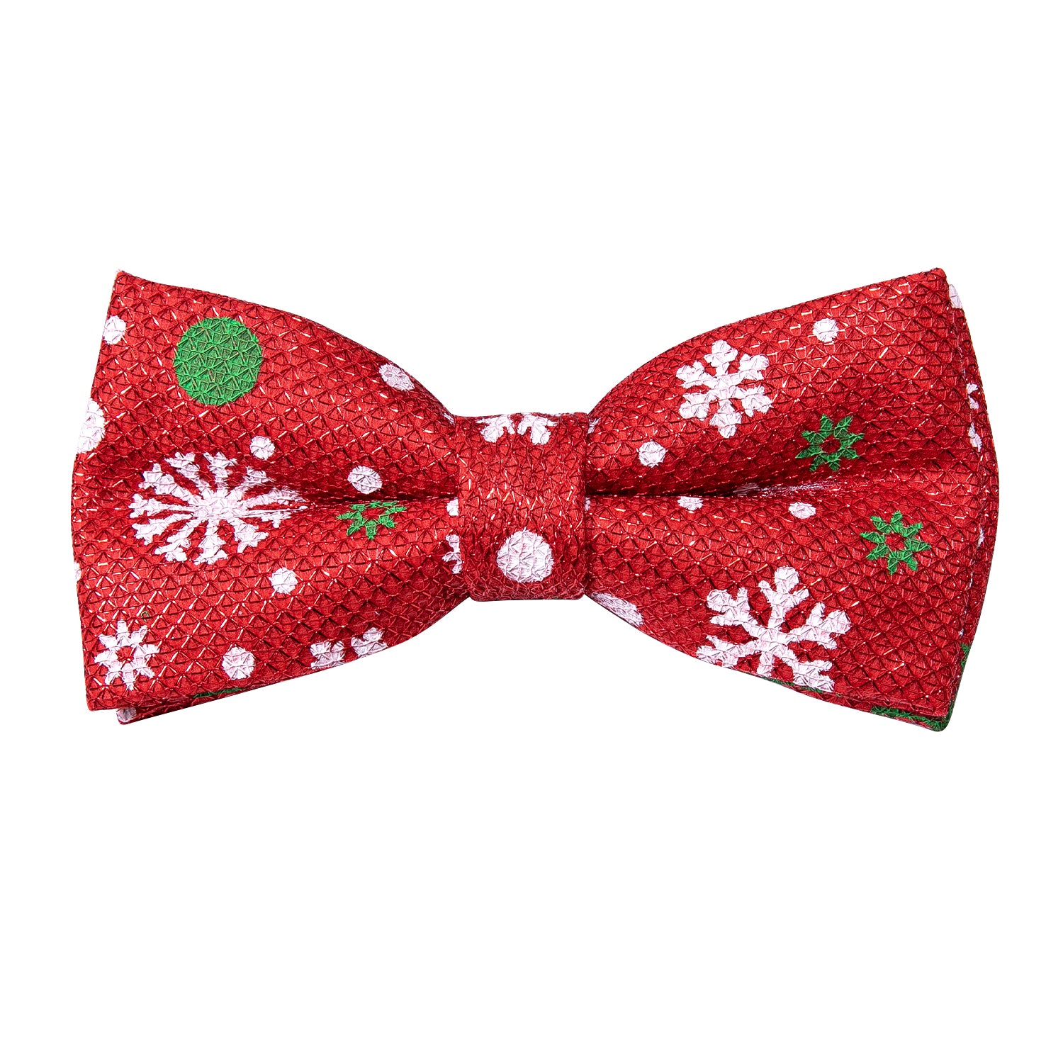 Christmas Men's Novelty Red White Snowflake Silk Vest Red Bowtie Set