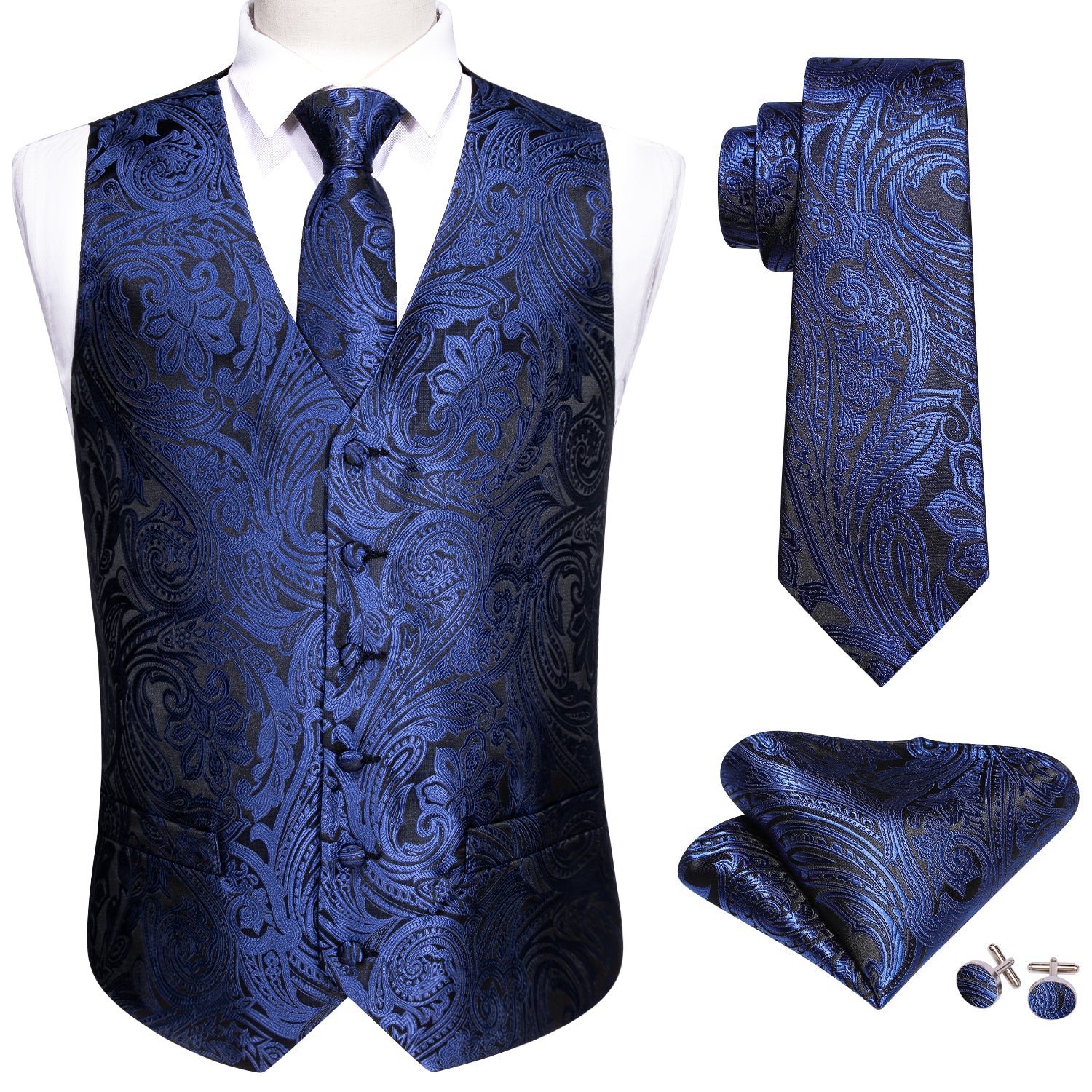 blue vest suit
