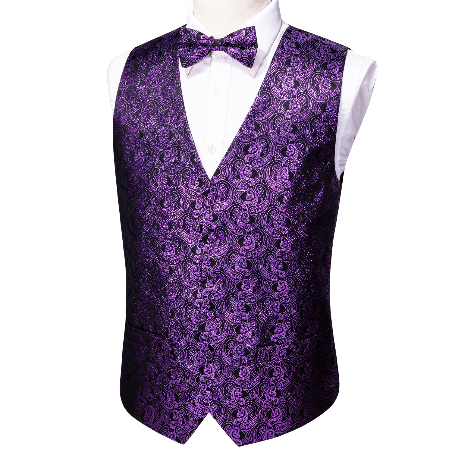 purple tuxedo vest