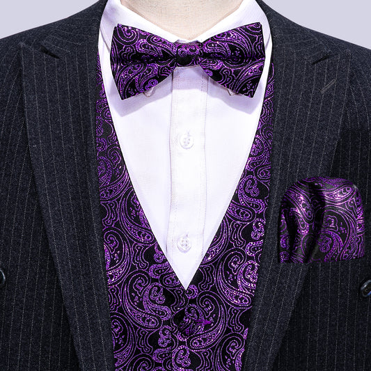 purple vest bow tie suit bow tie suit purple paisley vest