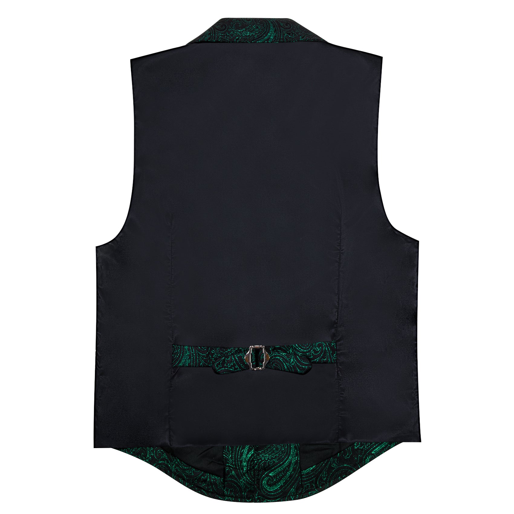 Men's Green Paisley Jacquard Floral Silk Waistcoat Vest