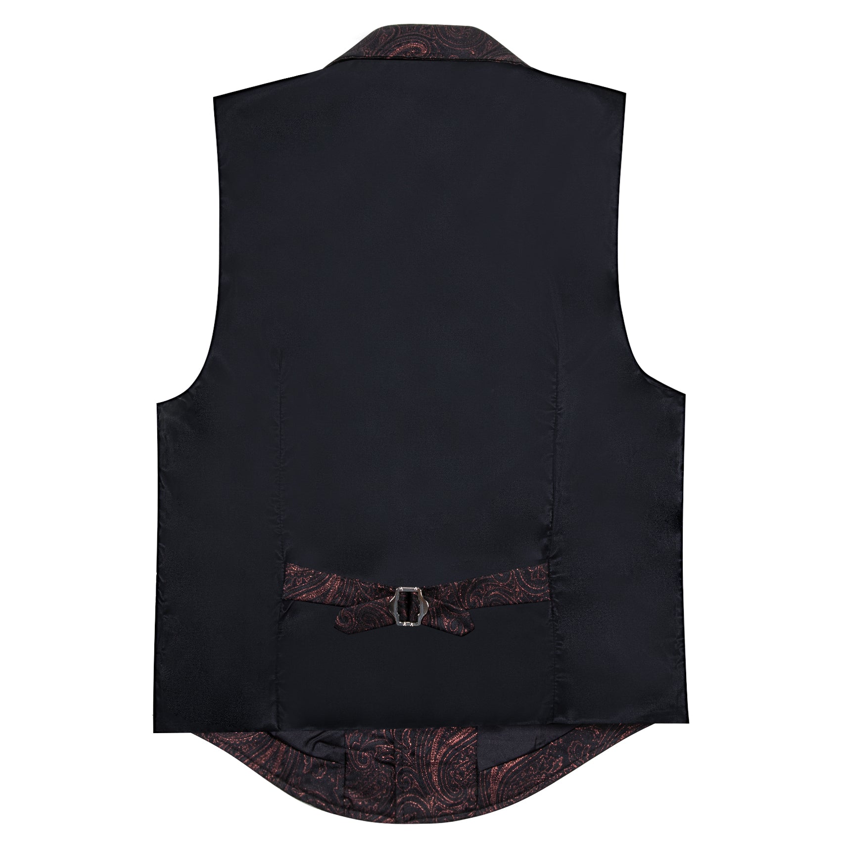 Men's Red Brown Paisley Jacquard Floral Silk Waistcoat Vest
