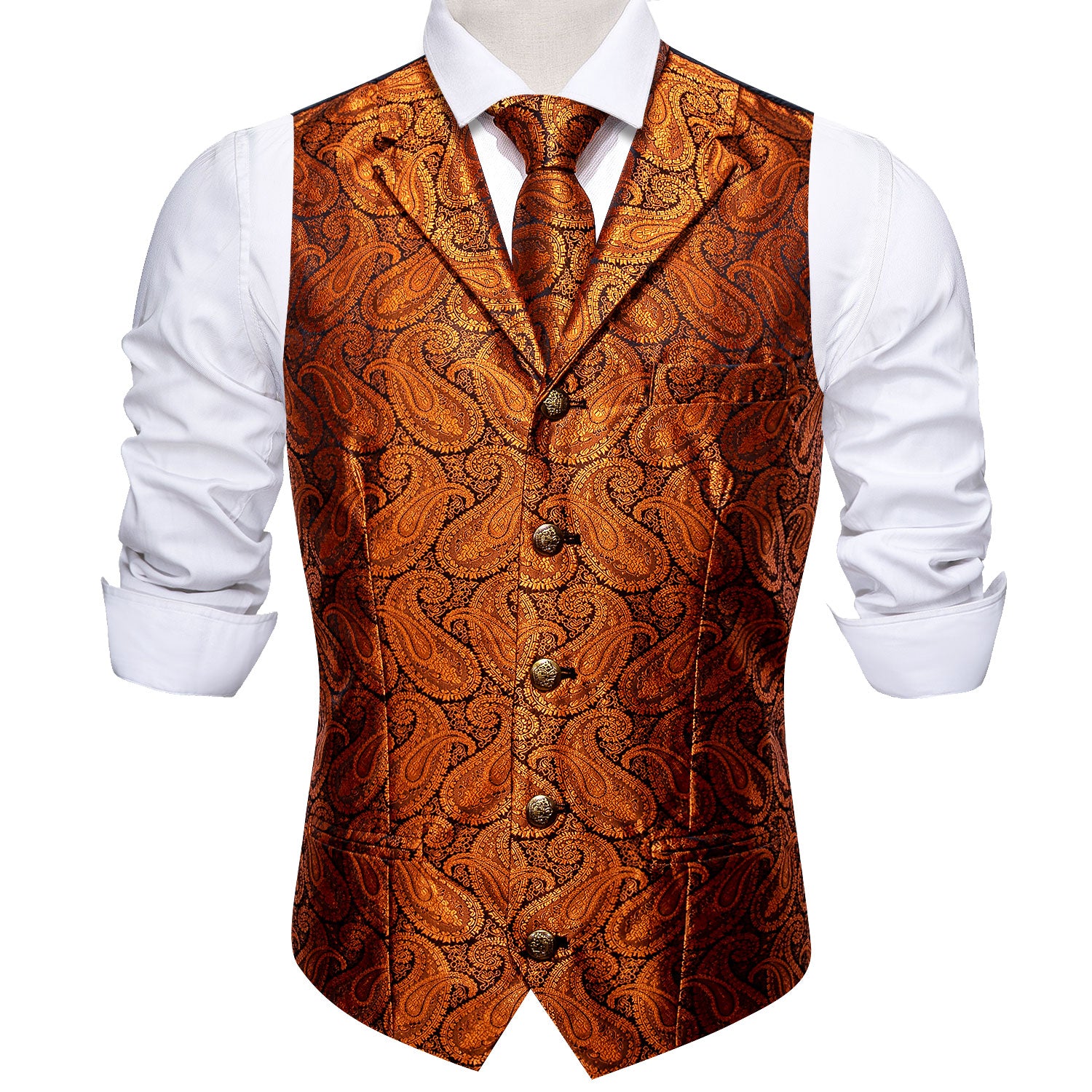 vest men mens orange suit