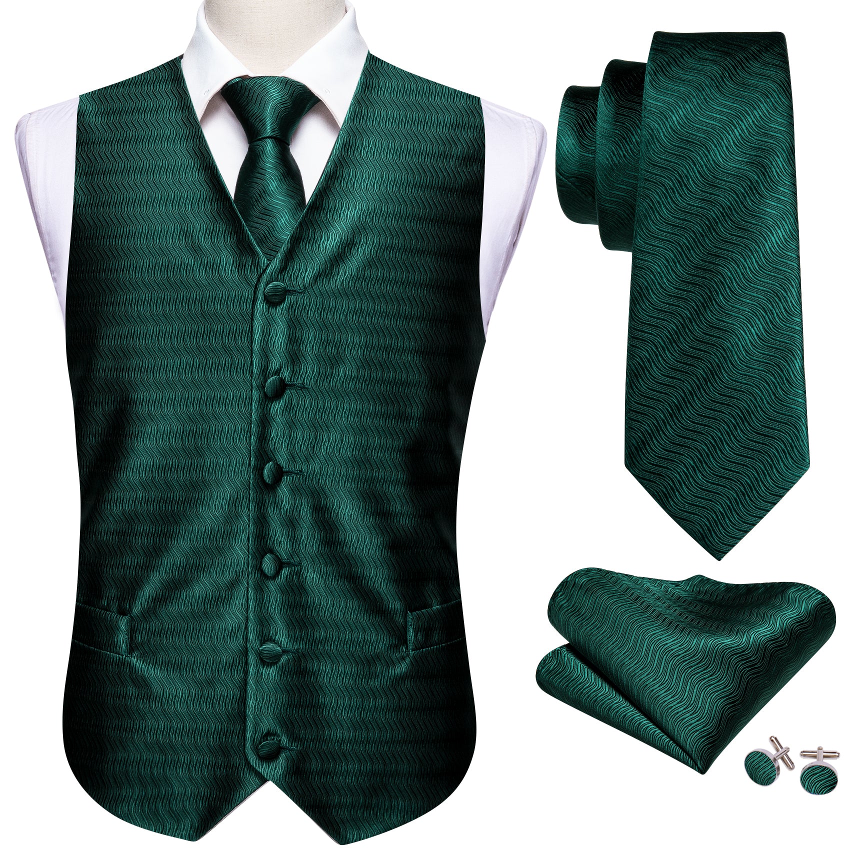 green tuxedo vest
