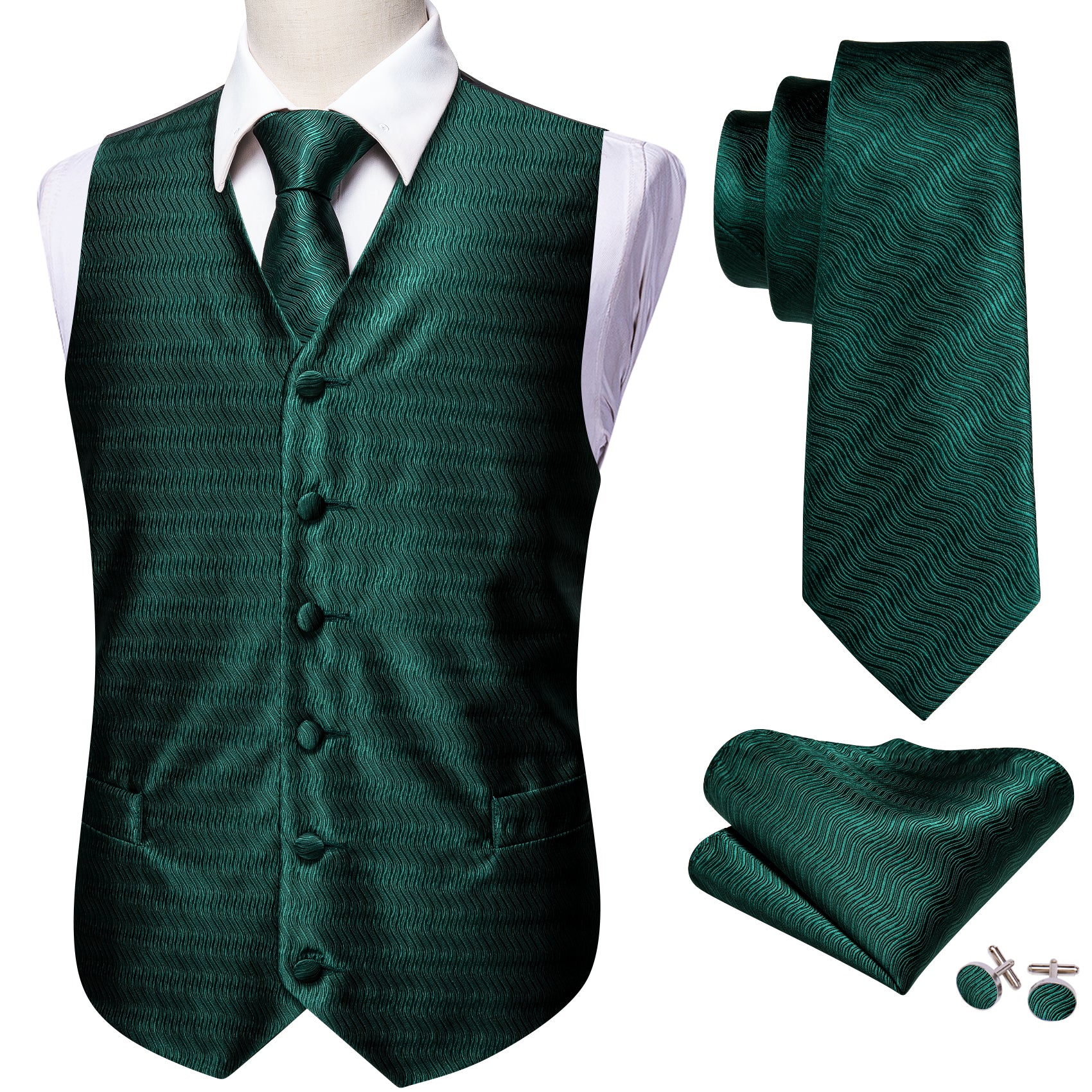 green dress vest