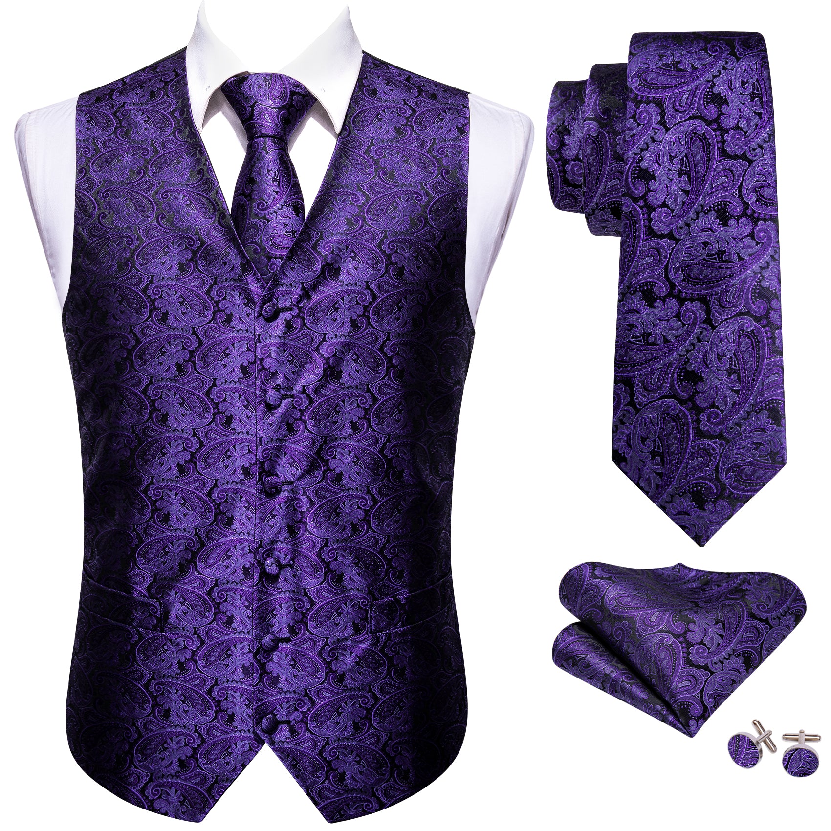purple dress vest