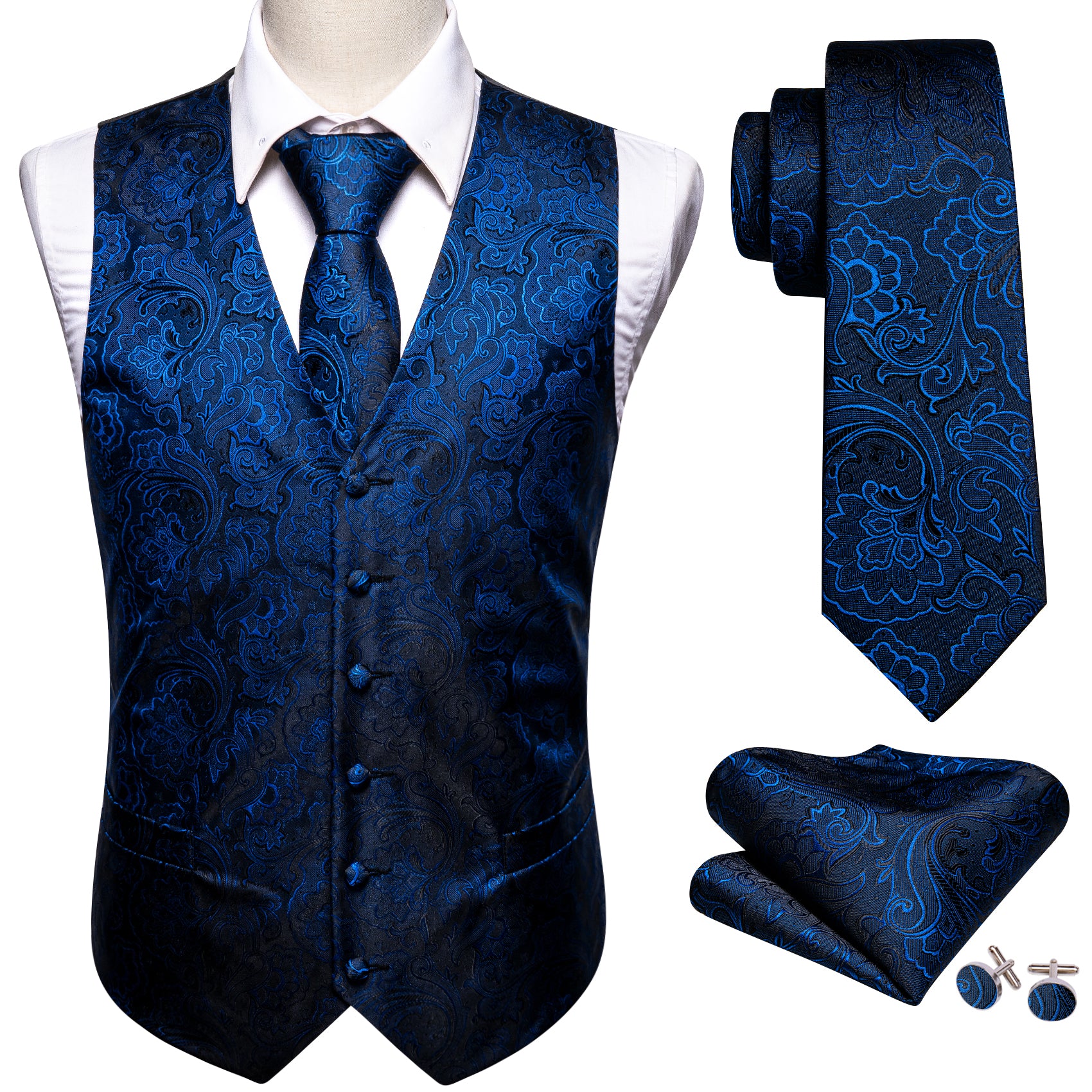 mens suede vest blue formal vest