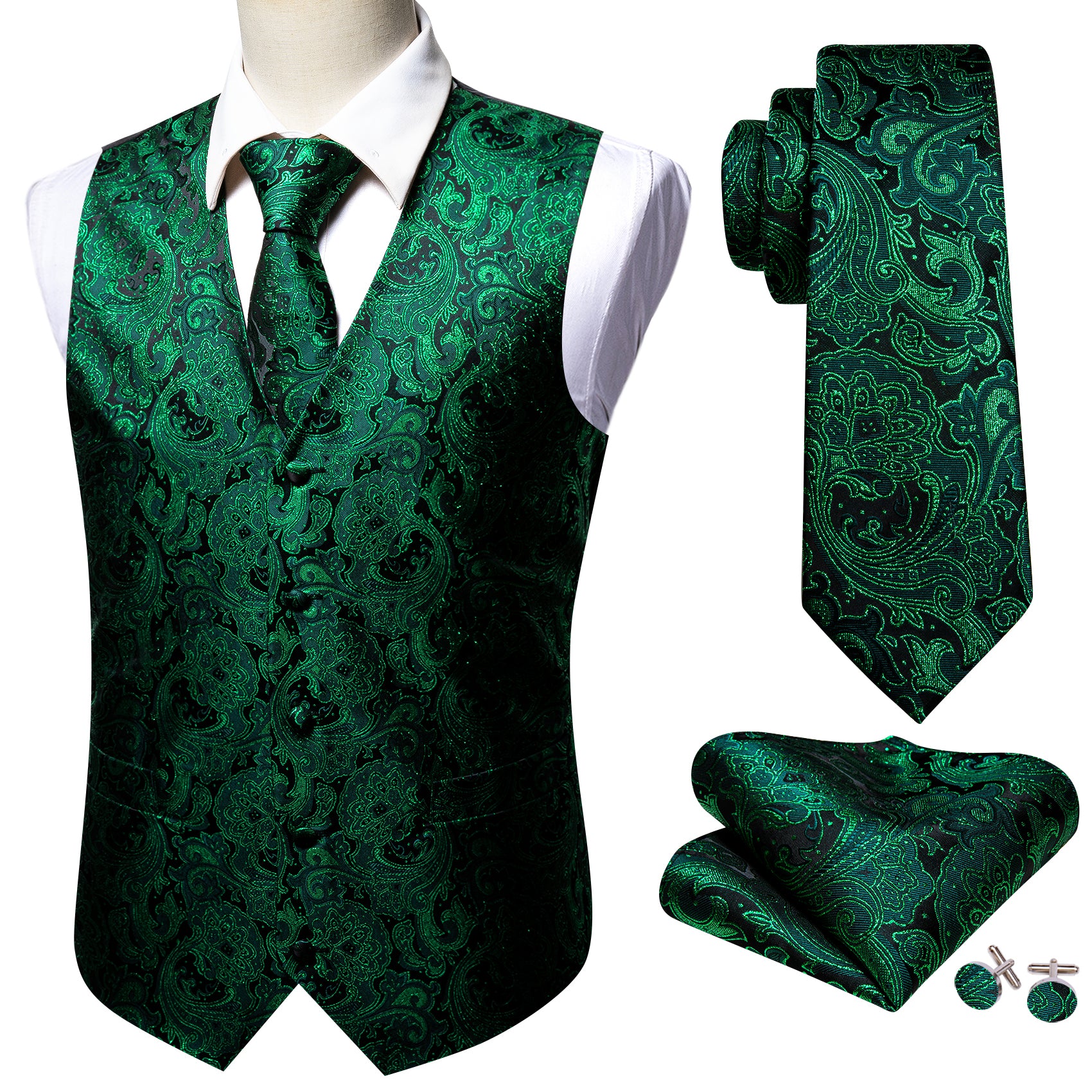 green vest outfit mens