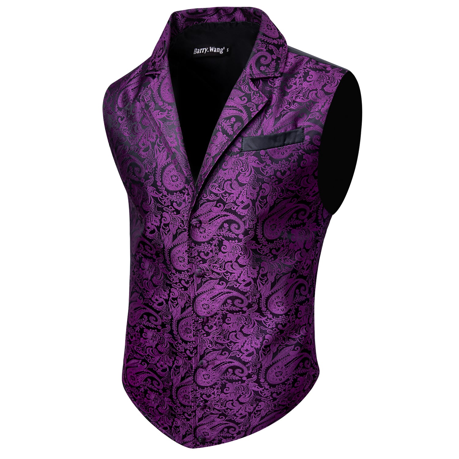 Novelty Purple Paisley Silk Tuxedo Vest vest top