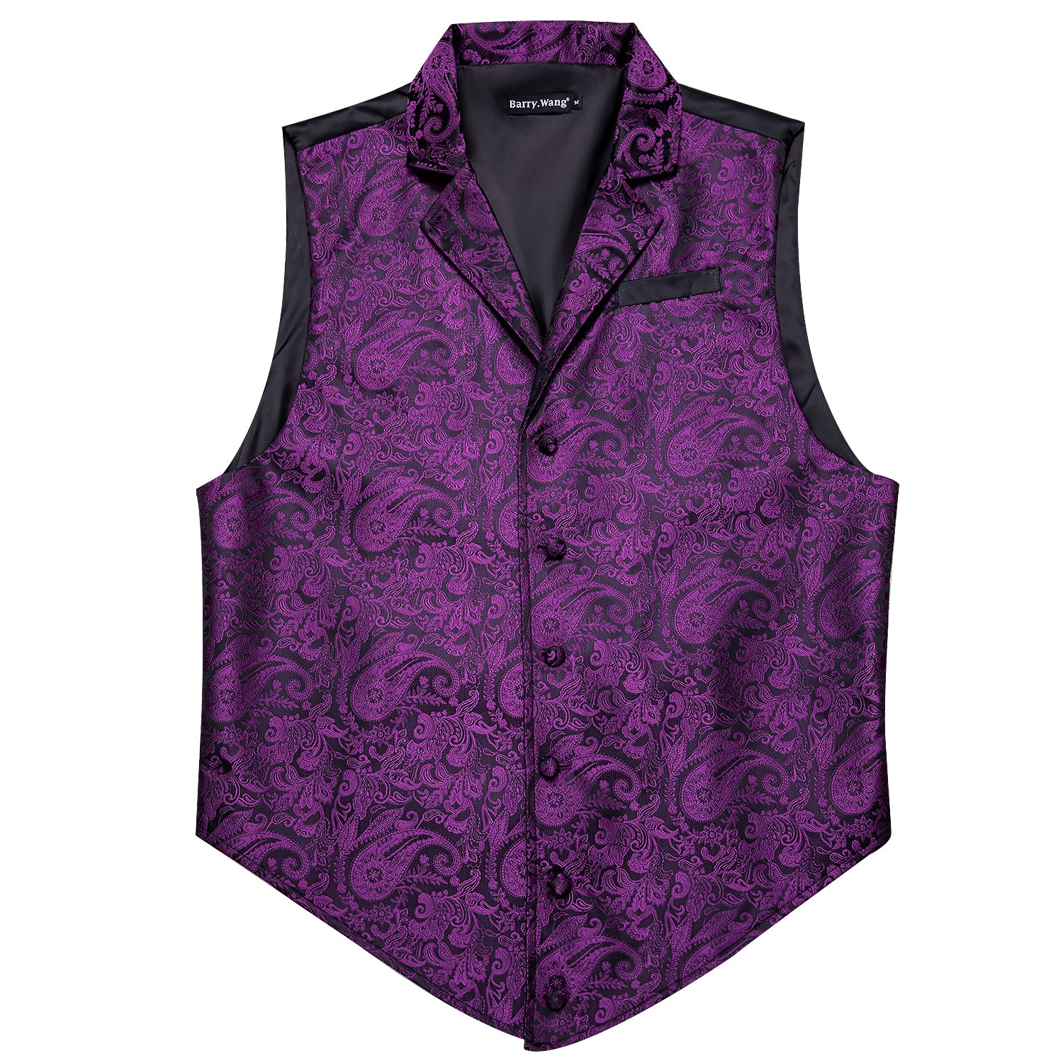 Barry.wang Men's Vest Novelty Purple Paisley Silk Tuxedo Vest Hot
