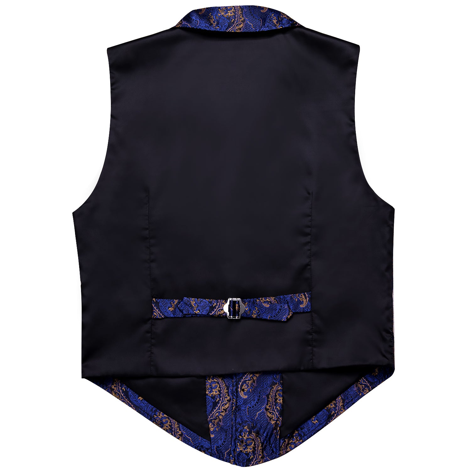 Luxury Men's Novelty Blue Gold Silk Vest