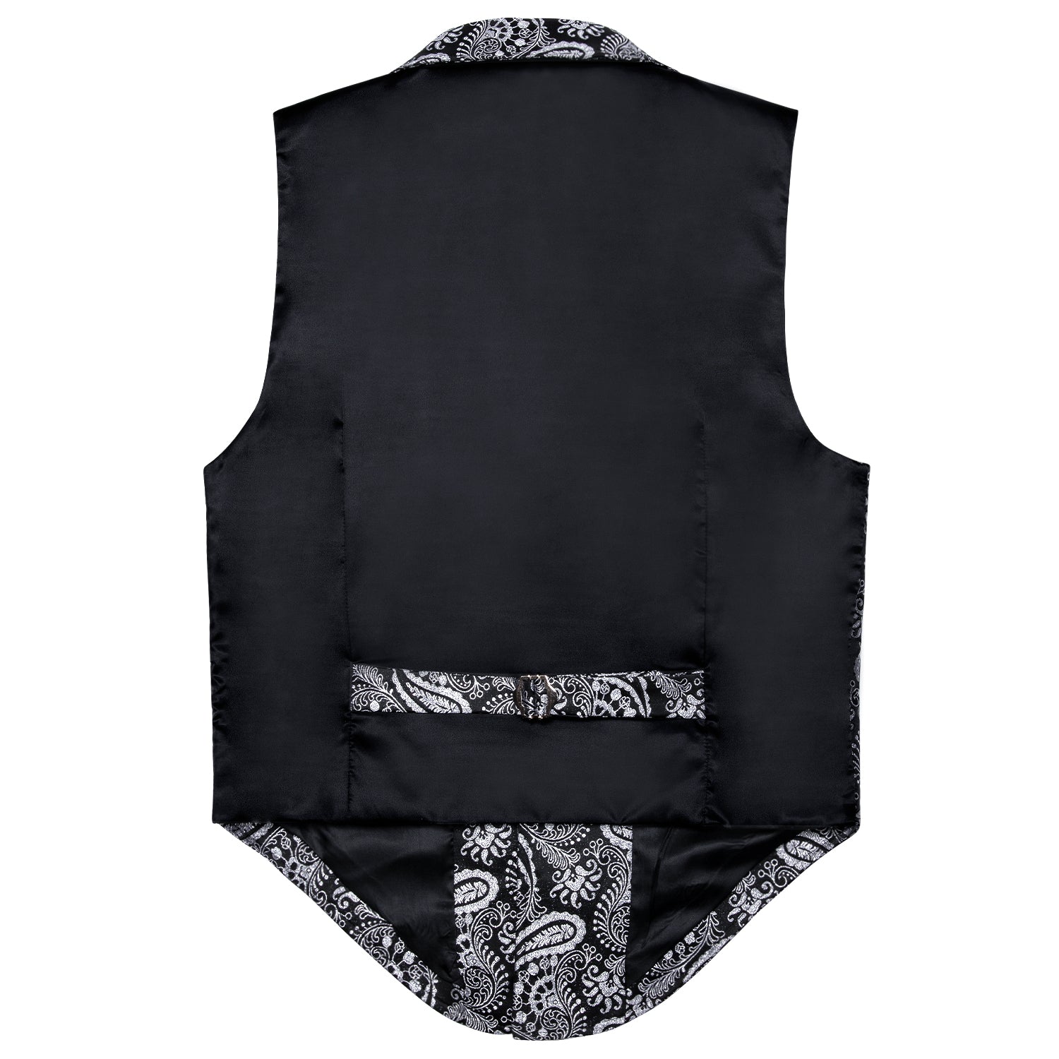 Luxury Men's Novelty Grey Black Paisley Silk Vest