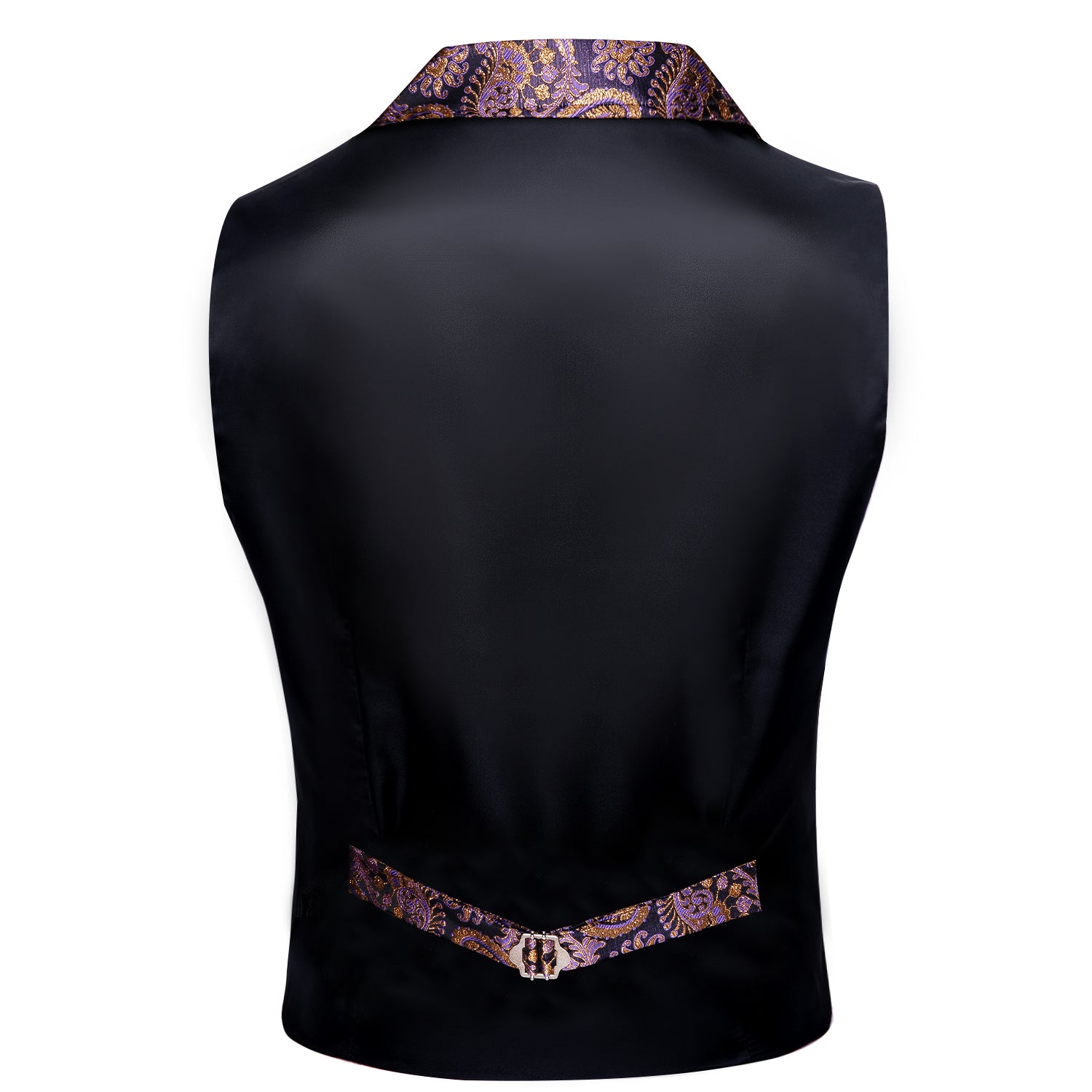 Luxury Men's Novelty Purple Blue Paisley Silk Vest