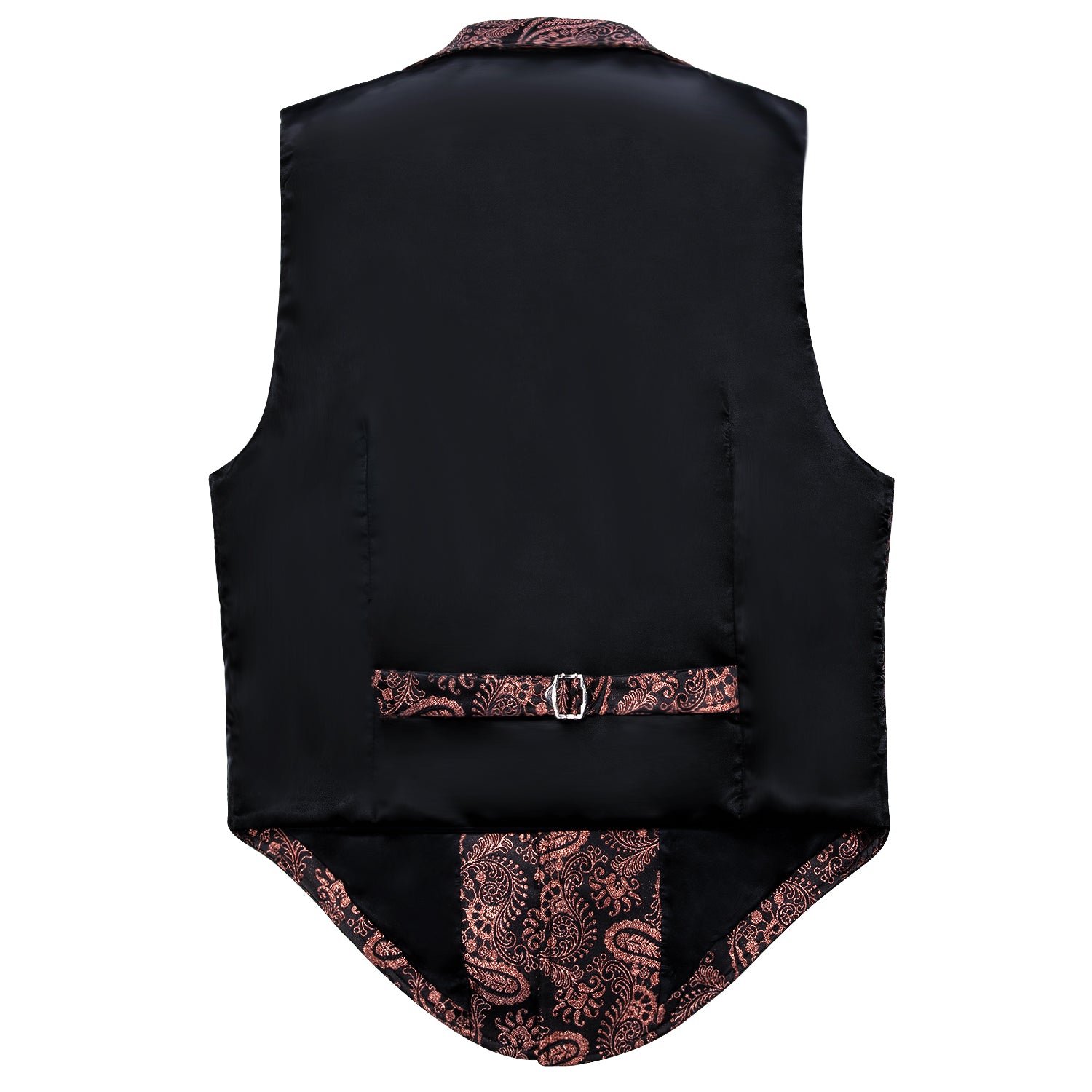 Luxury Men's Novelty Brown Black Paisley Silk Vest