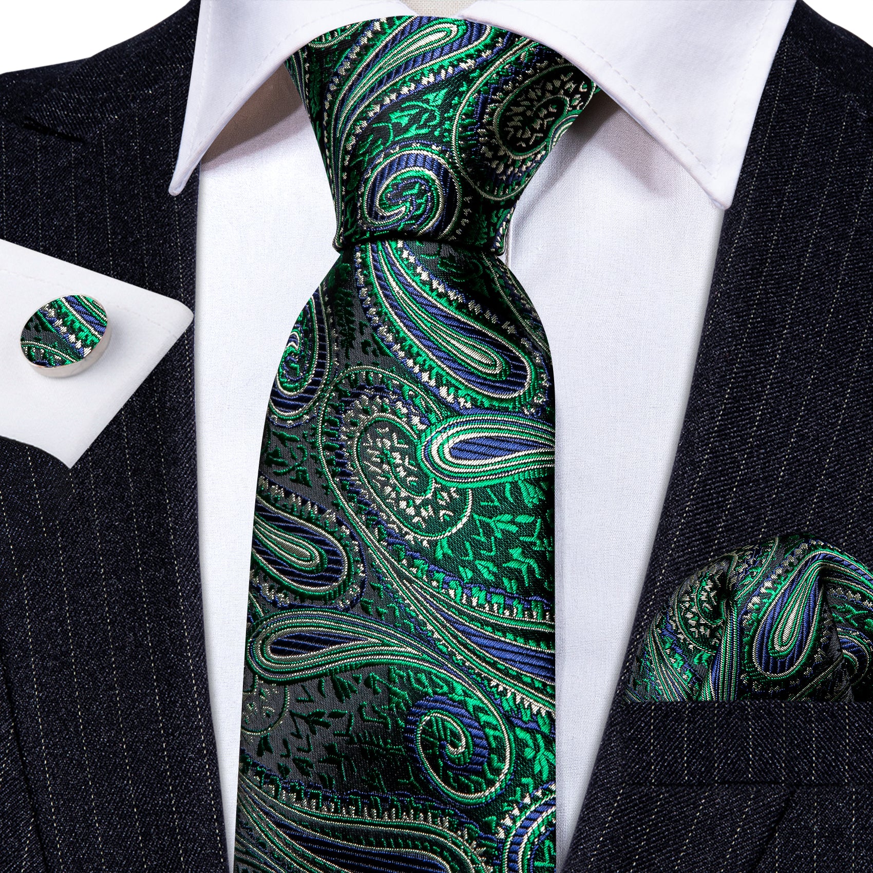 green mens tie