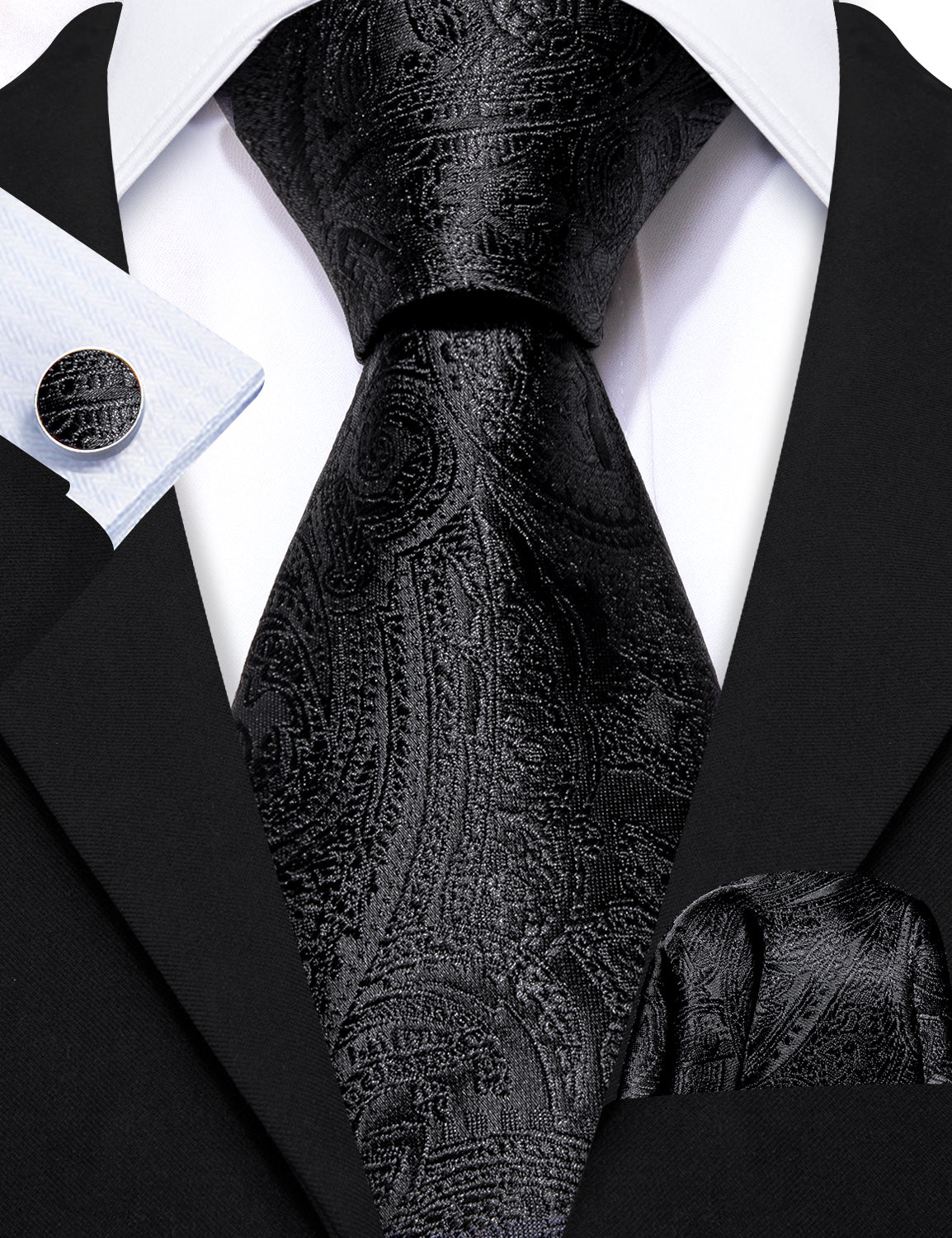 satin black tie