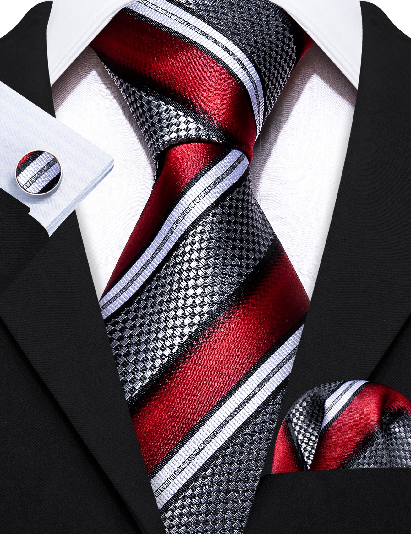 striped red tie