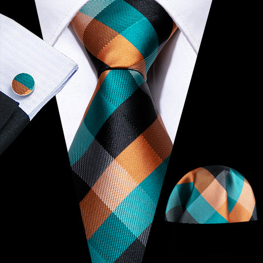 orange and blue ties teal green Black ties for men 