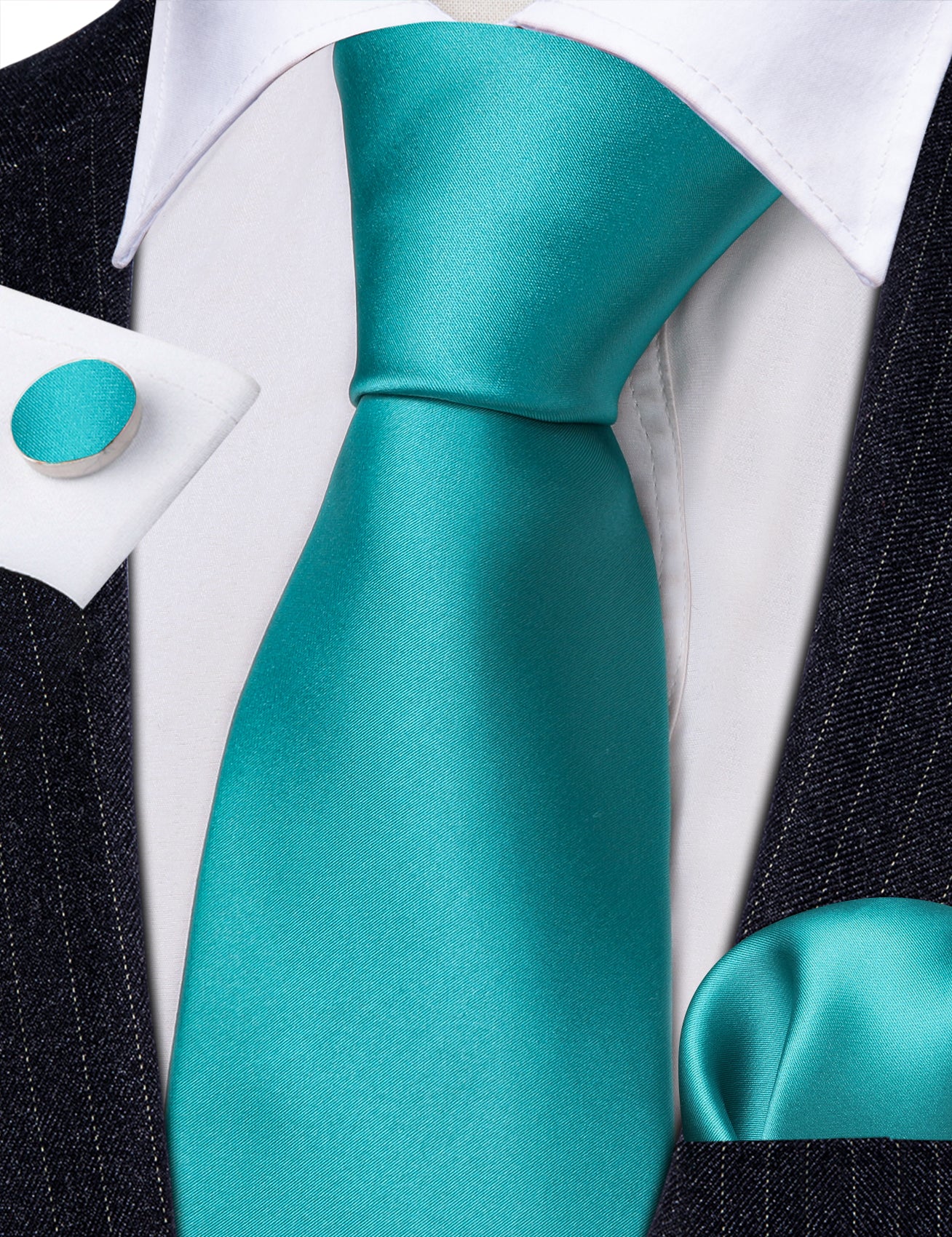 Mens Dark Grey syur and green necktie  mens blue ties
