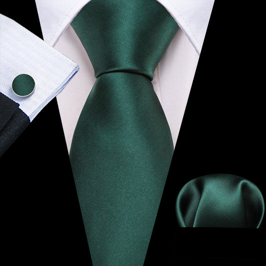 Green Solid Silk Tie