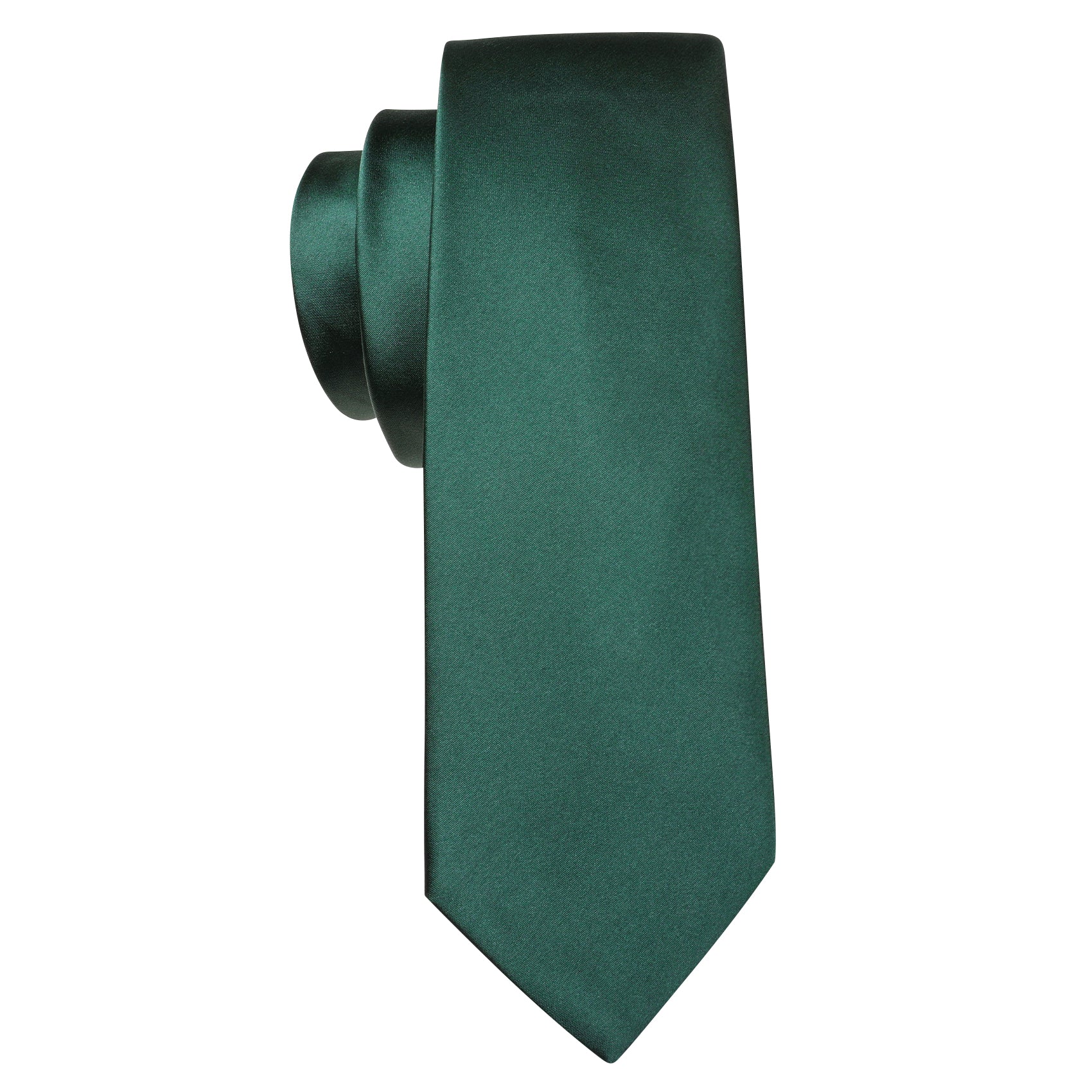 Emerald Green Solid Silk Mens Tie Handkerchief Cufflinks Set