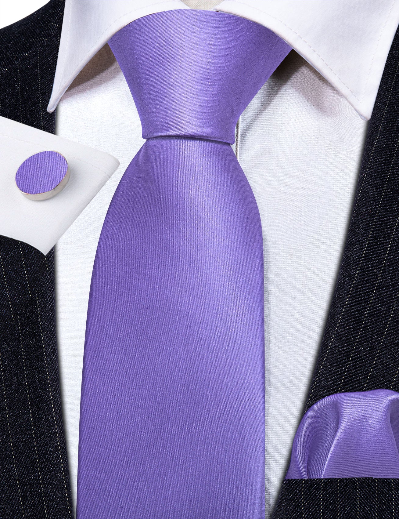 purple pink tie and pocket square