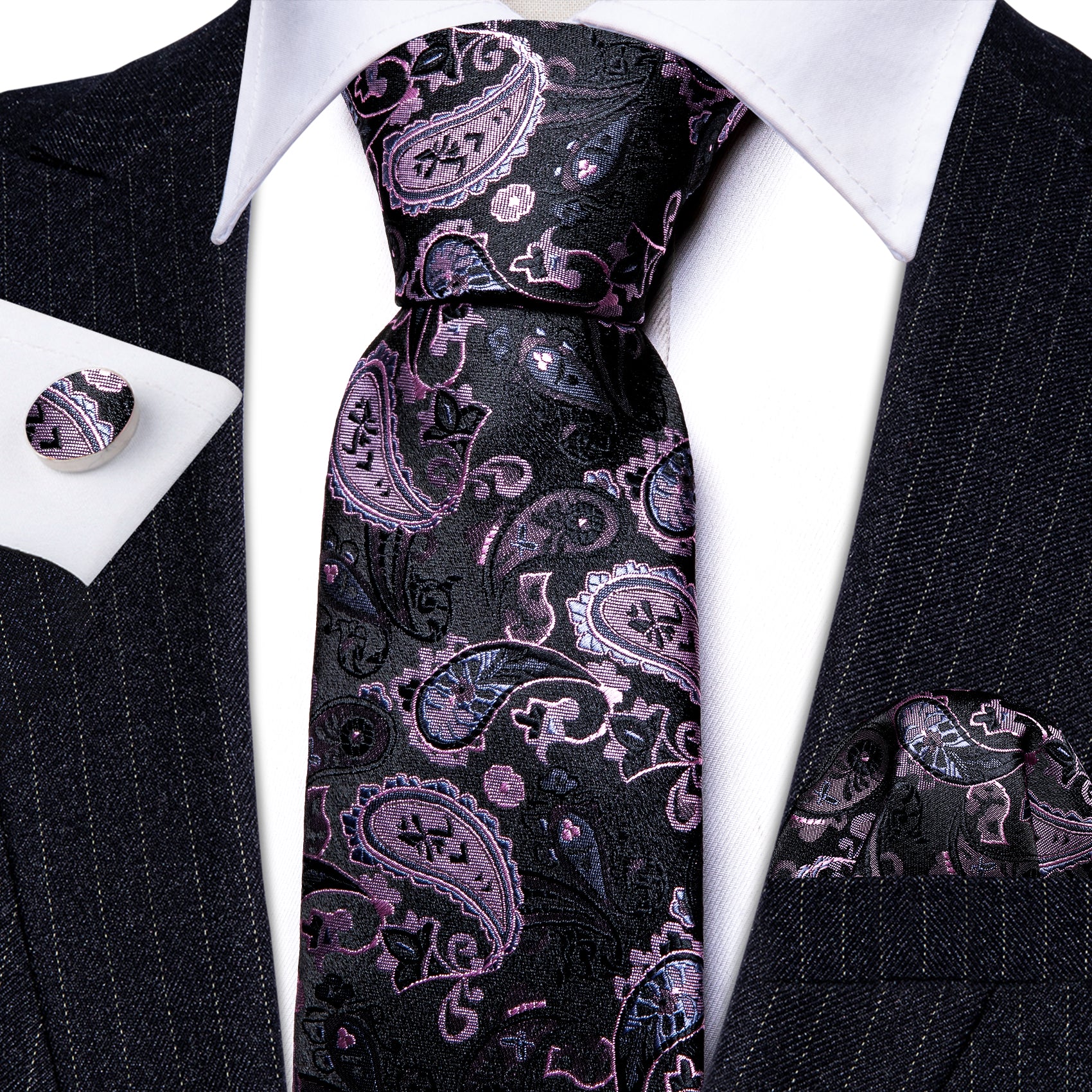 paisley black necktie 