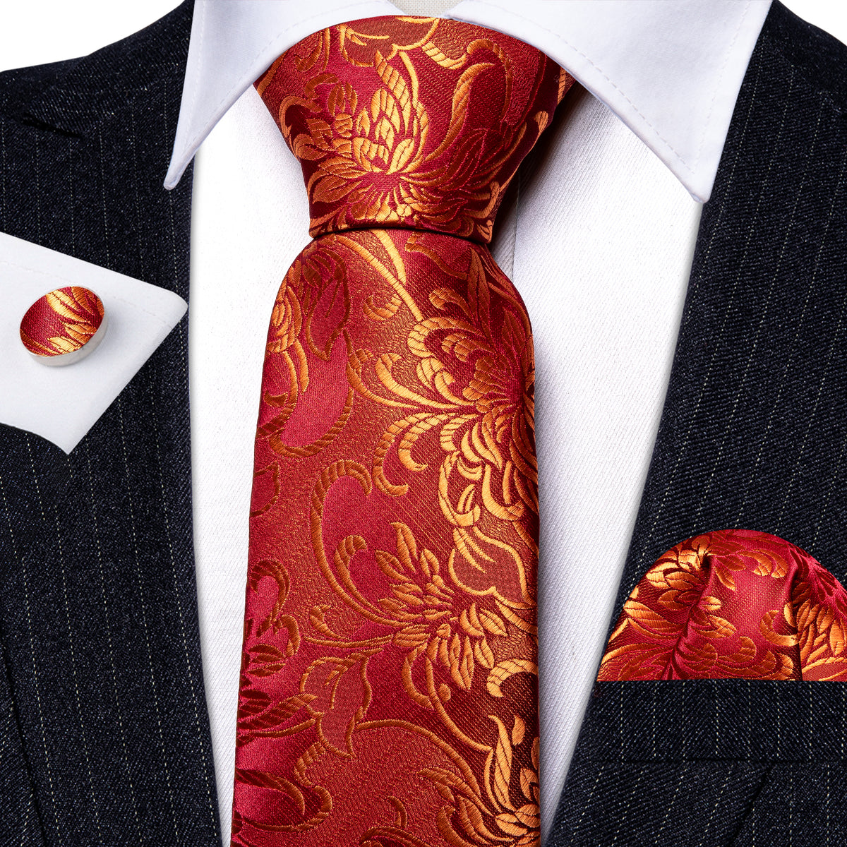 Barry.Wang Heren Paisley Gilet Bloem Jacquard Zijde V-hals Pak Vest en Stropdas Pochette Manchetknopen voor Bruiloft Smoking Gala, Goud, S Barry.Wang Heren Paisley Gilet Bloem Jacquard Zijde V-hals Pak Vest en Stropdas Pochette Manchetknopen voor Bruiloft Smoking Gala, Goud, S