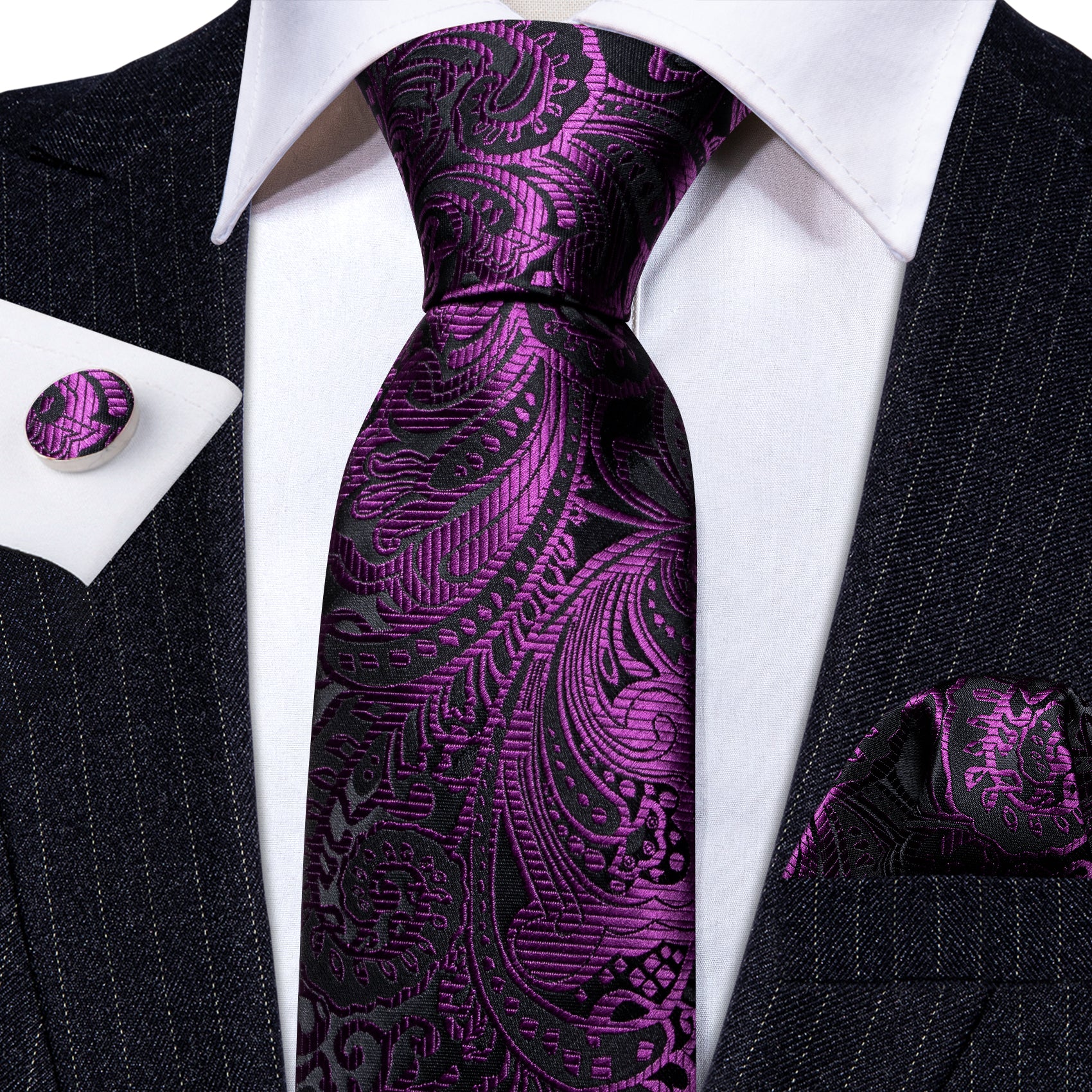 purple floral ties
