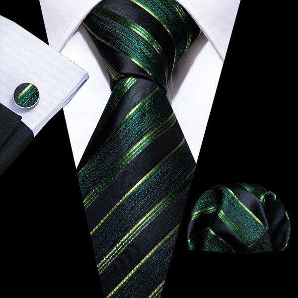 大人気新品 Light Wang Barry Green Set Tie Silk Striped Black Necktie Clothing