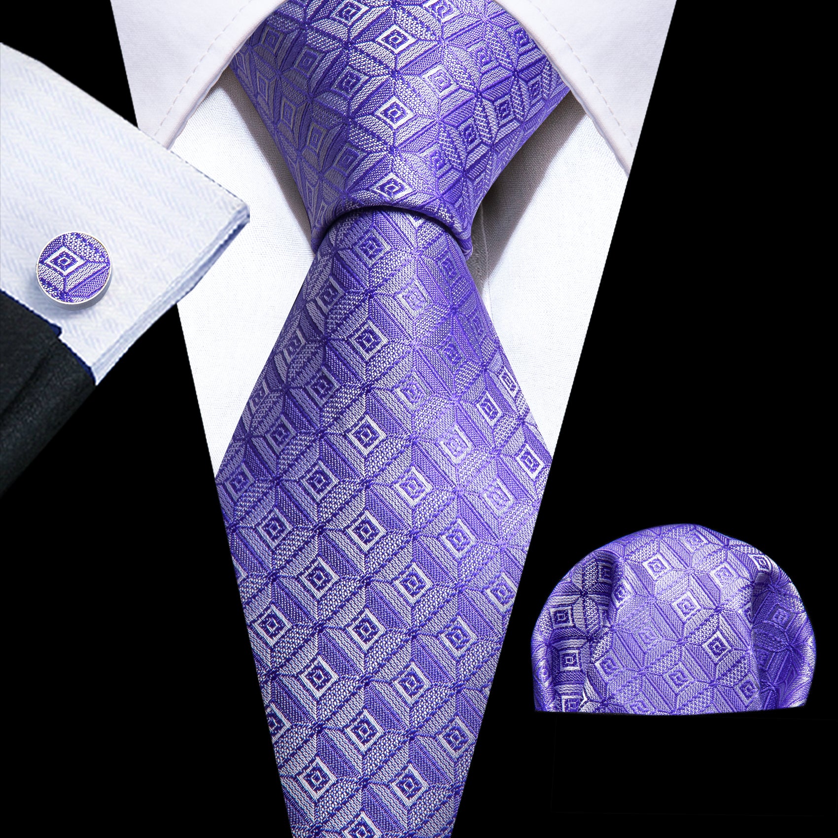 Light blue purple necktie 