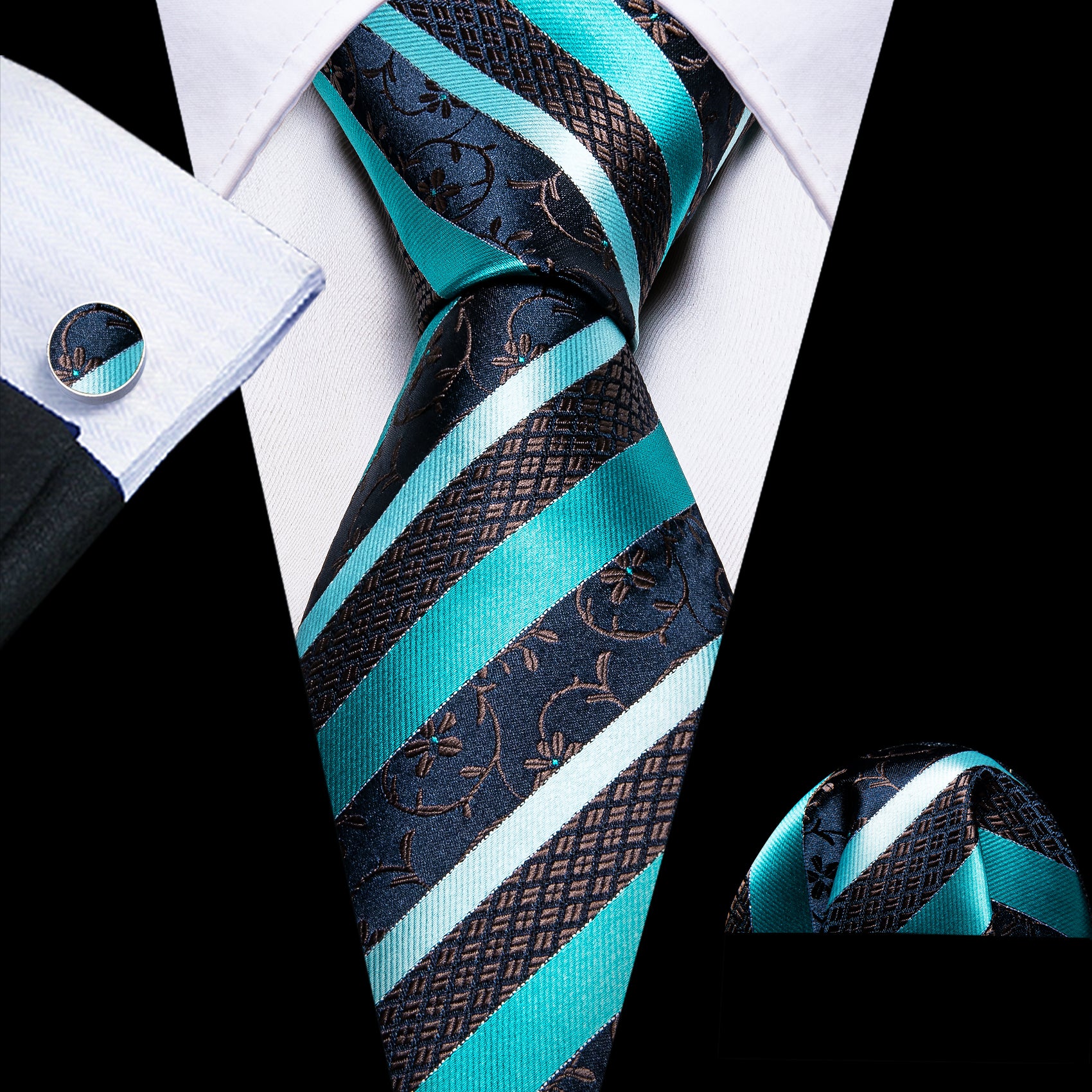 striped blue tie