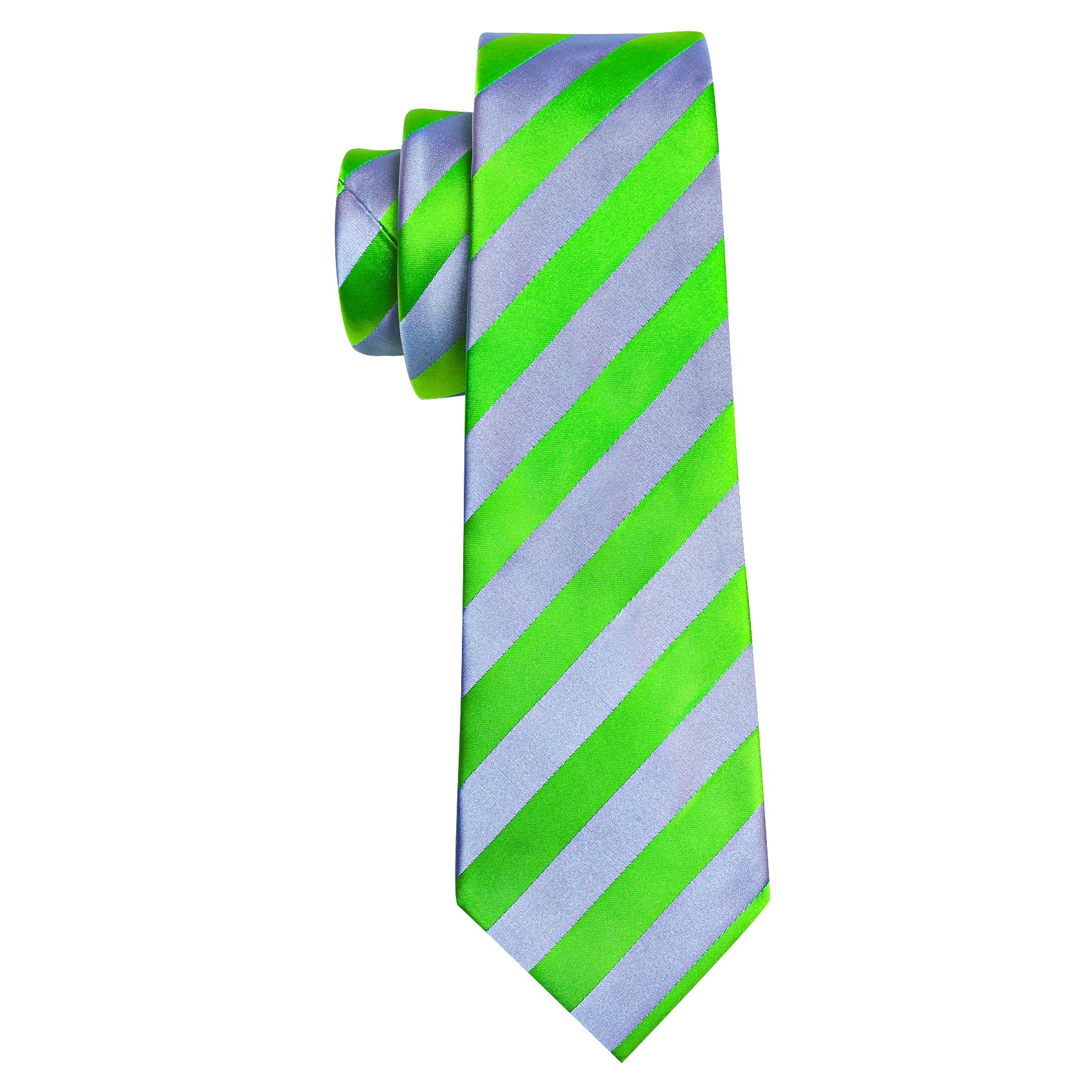 Men's Blue Green Striped Tie Set