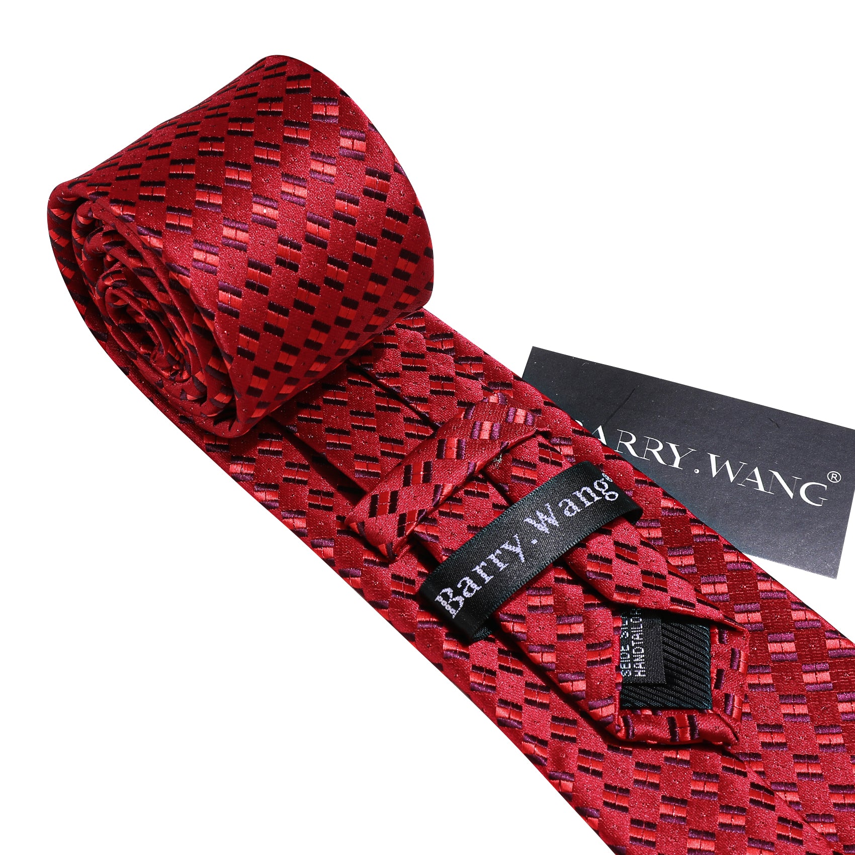New Novetly Red 59 Inches Silk Tie Hanky Cufflinks Set