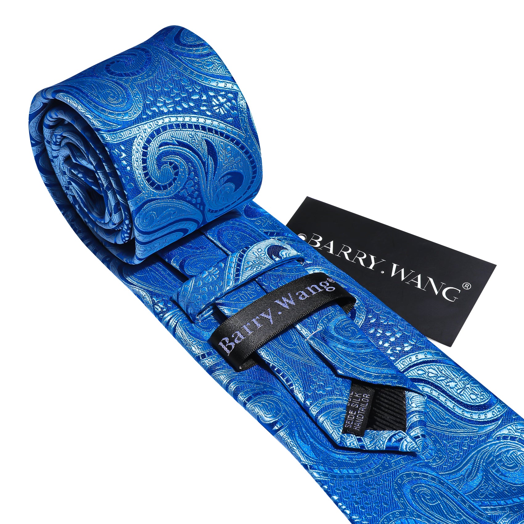 Royalblue Paisley Silk Tie Hanky Cufflinks Set