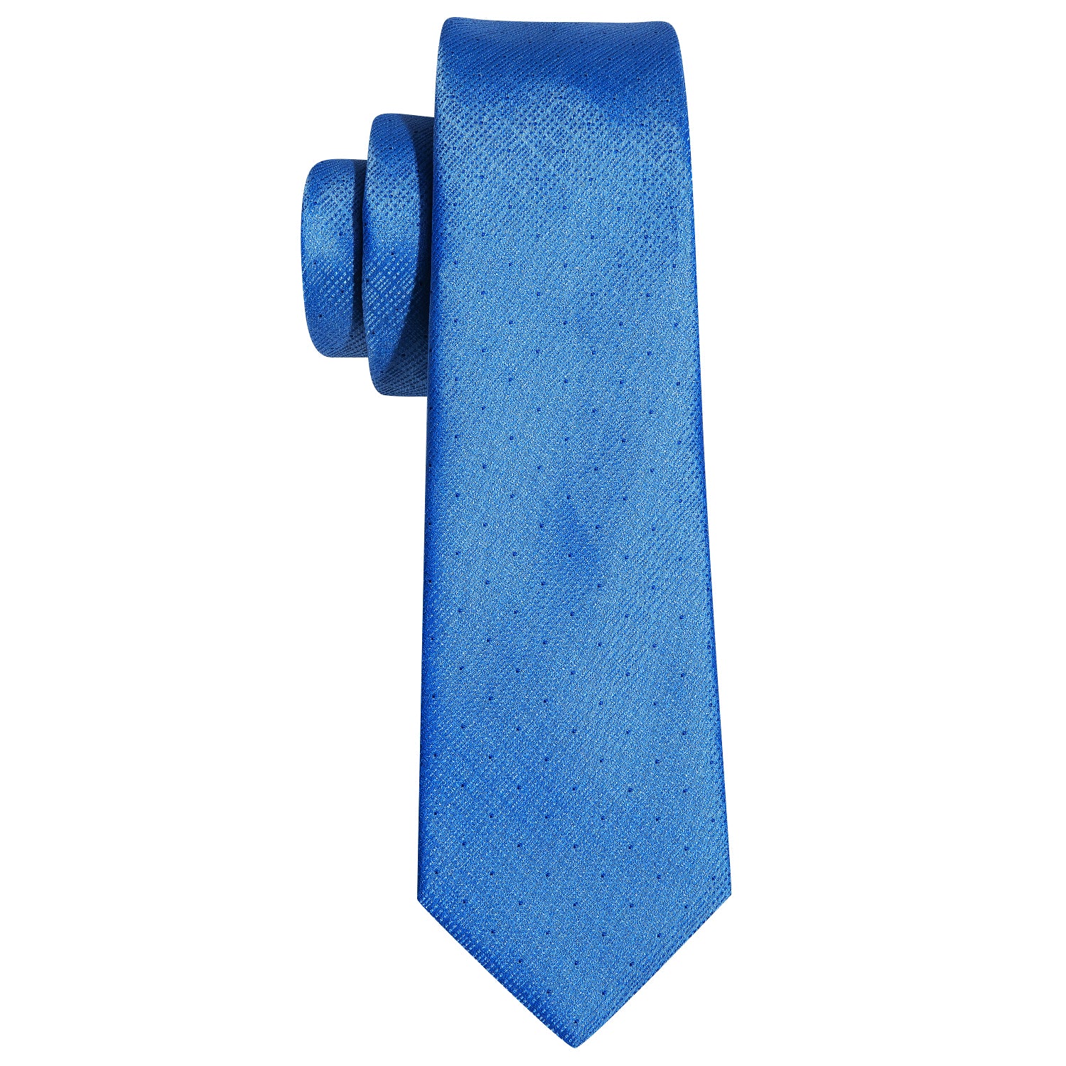 New Blue Solid Silk Tie Hanky Cufflinks Set