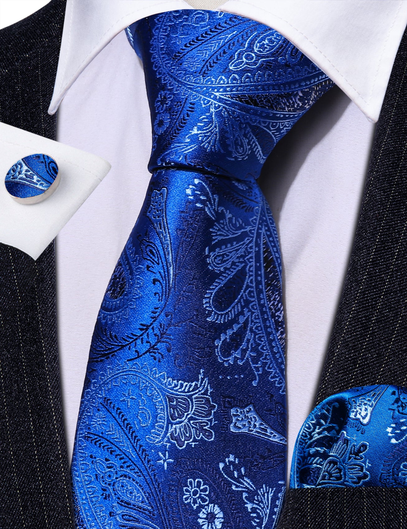 blue flower tie