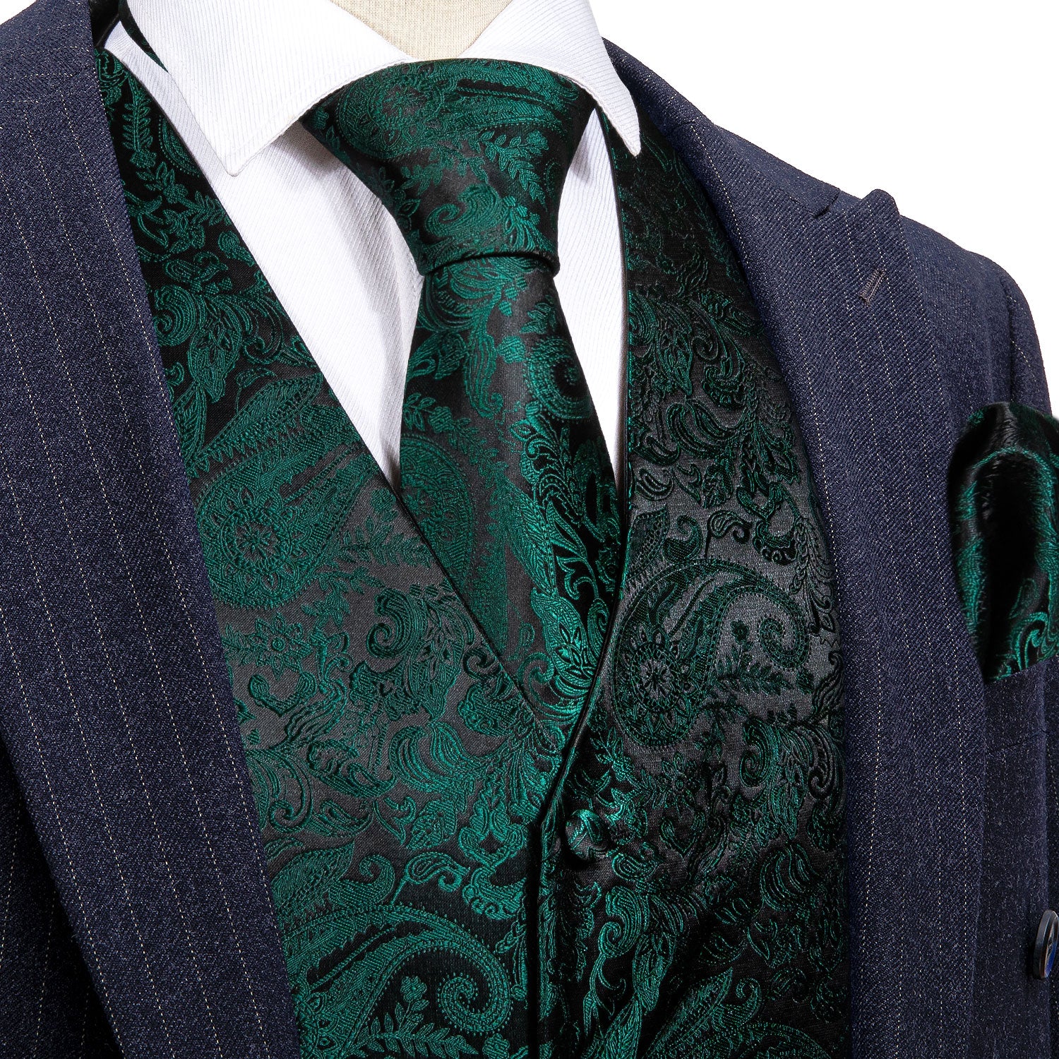 black tux with green vest black suit with vest