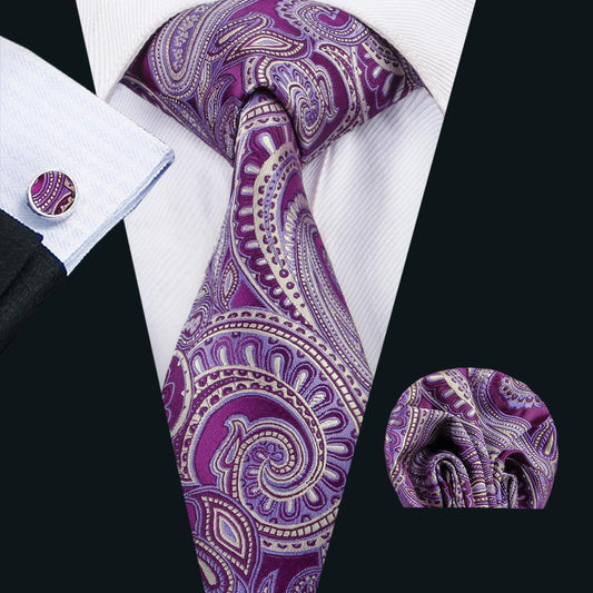 beige tie purple paisley jacquard mens necktie