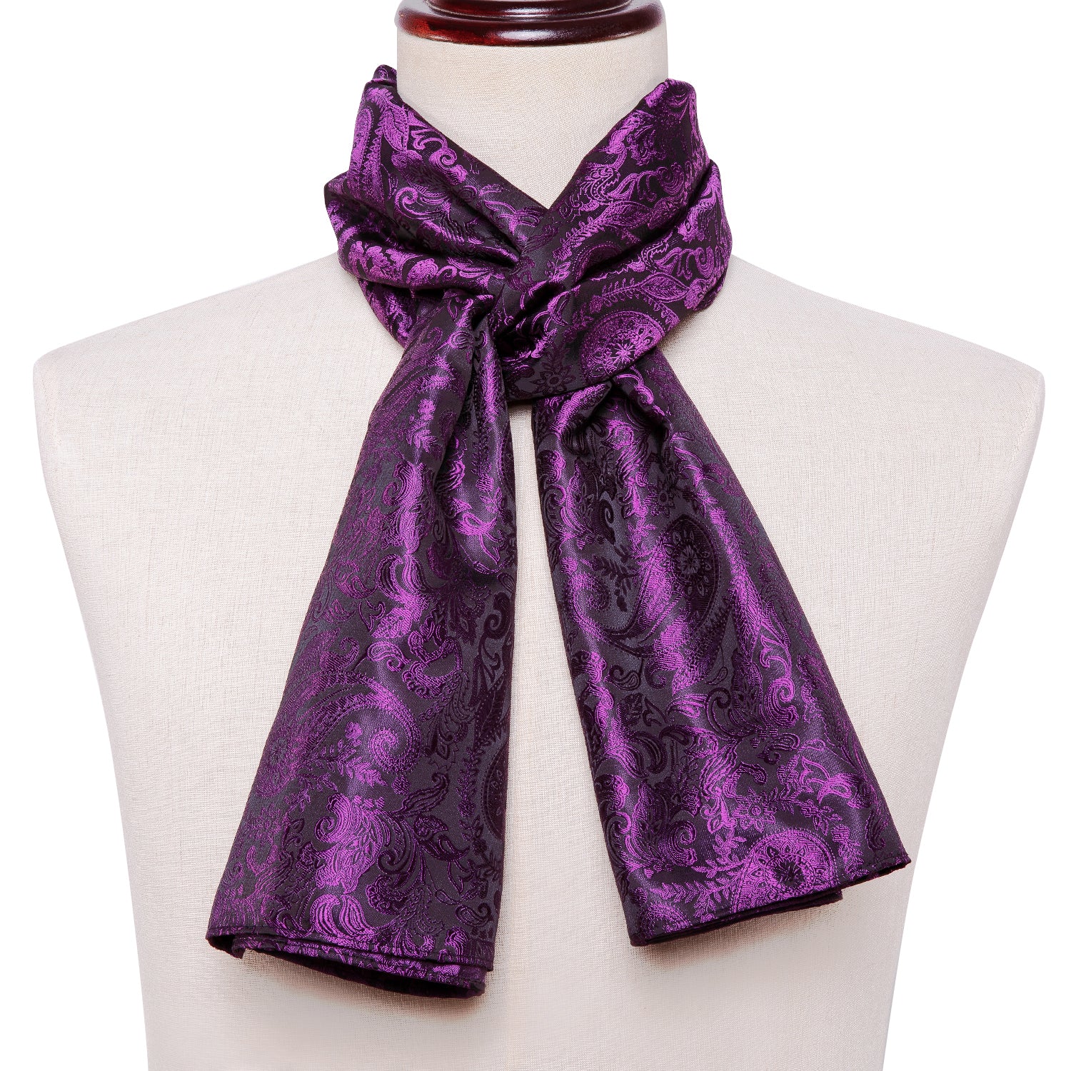 New Luxury Purple Black  Floral Scarf