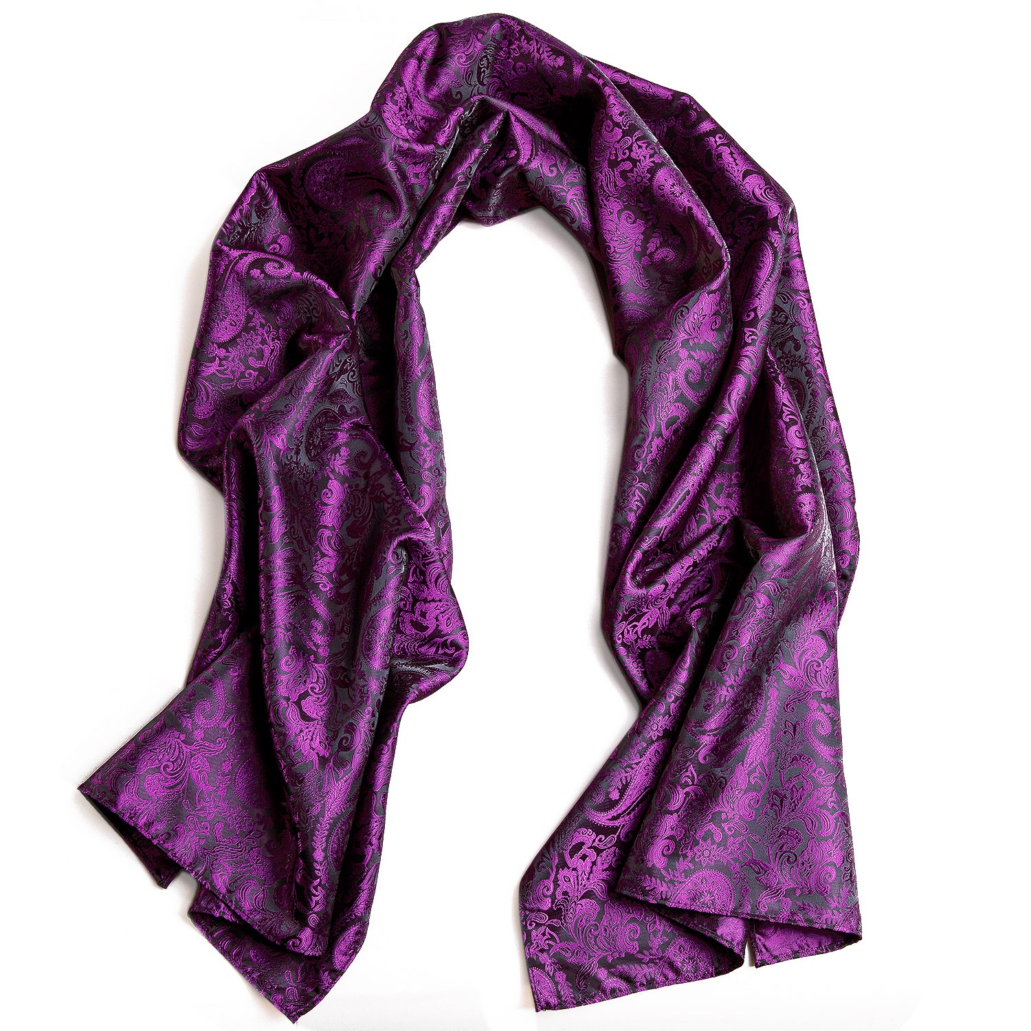 Barry.wang Black Tie Scarf Purple Jacquard Floral Men's Scarf Tie Set New Luxury