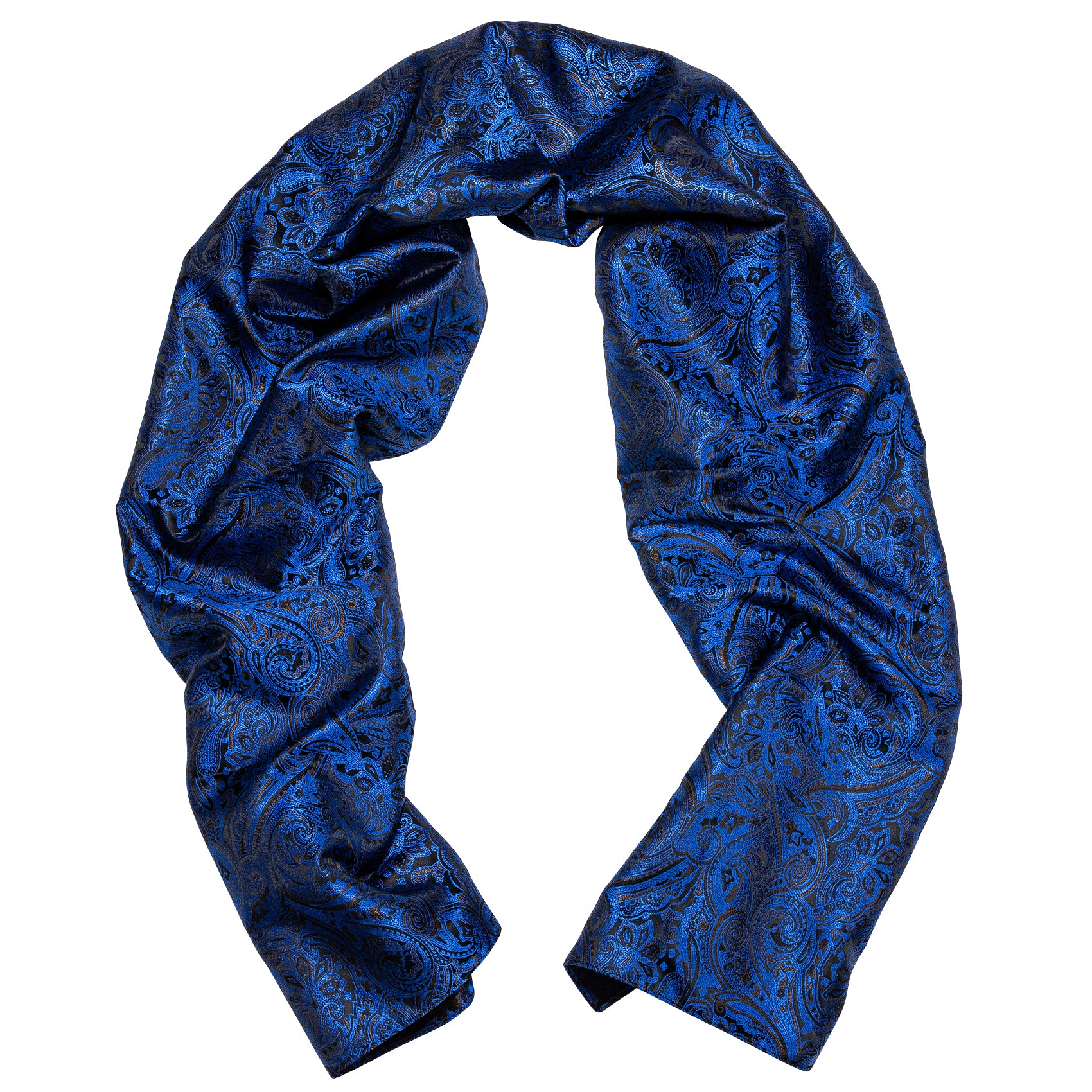Barry.wang Men's Scarf Luxury Blue Black Floral Scarf