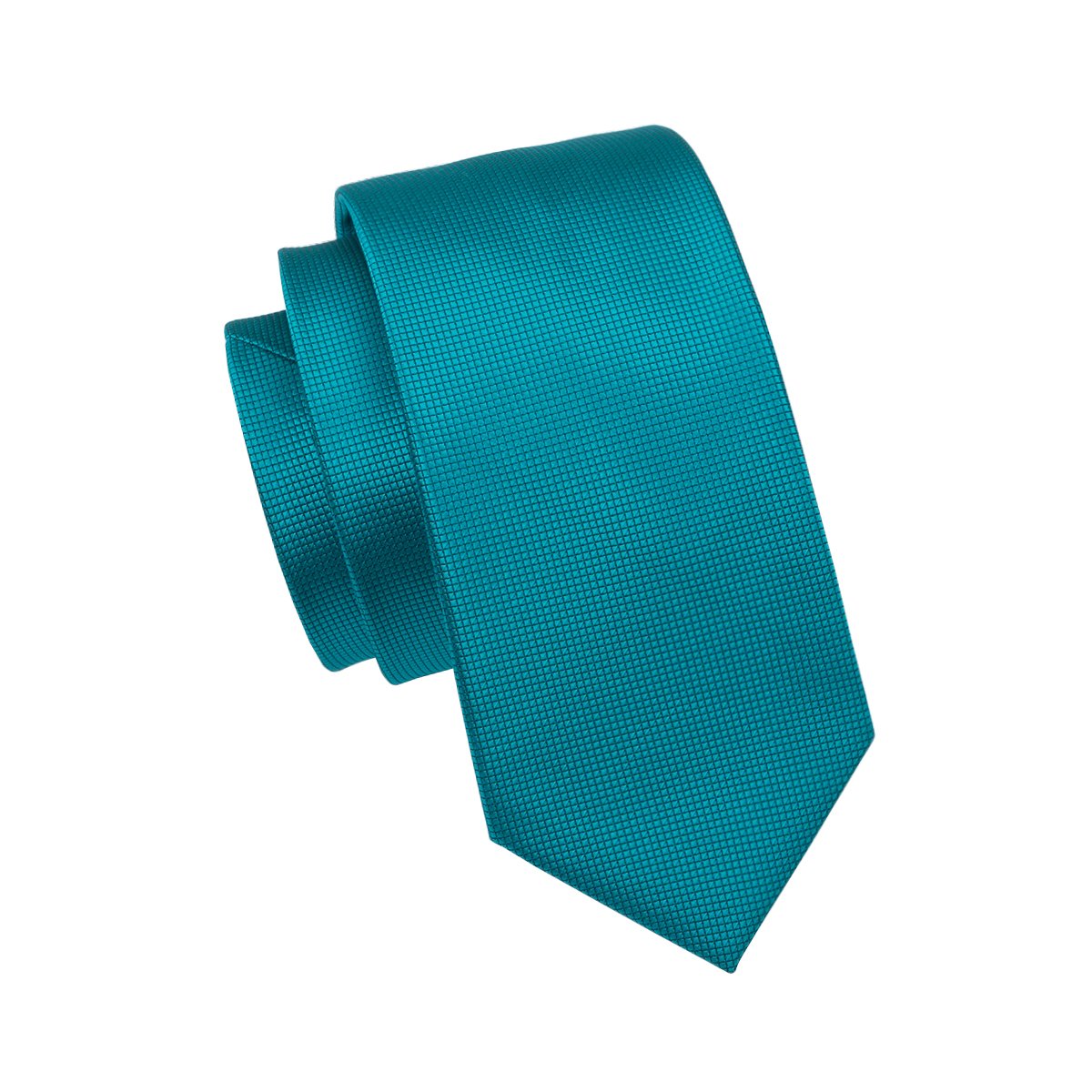 Teal Blue Solid Tie Pocket Square Cufflinks Set - barry-wang